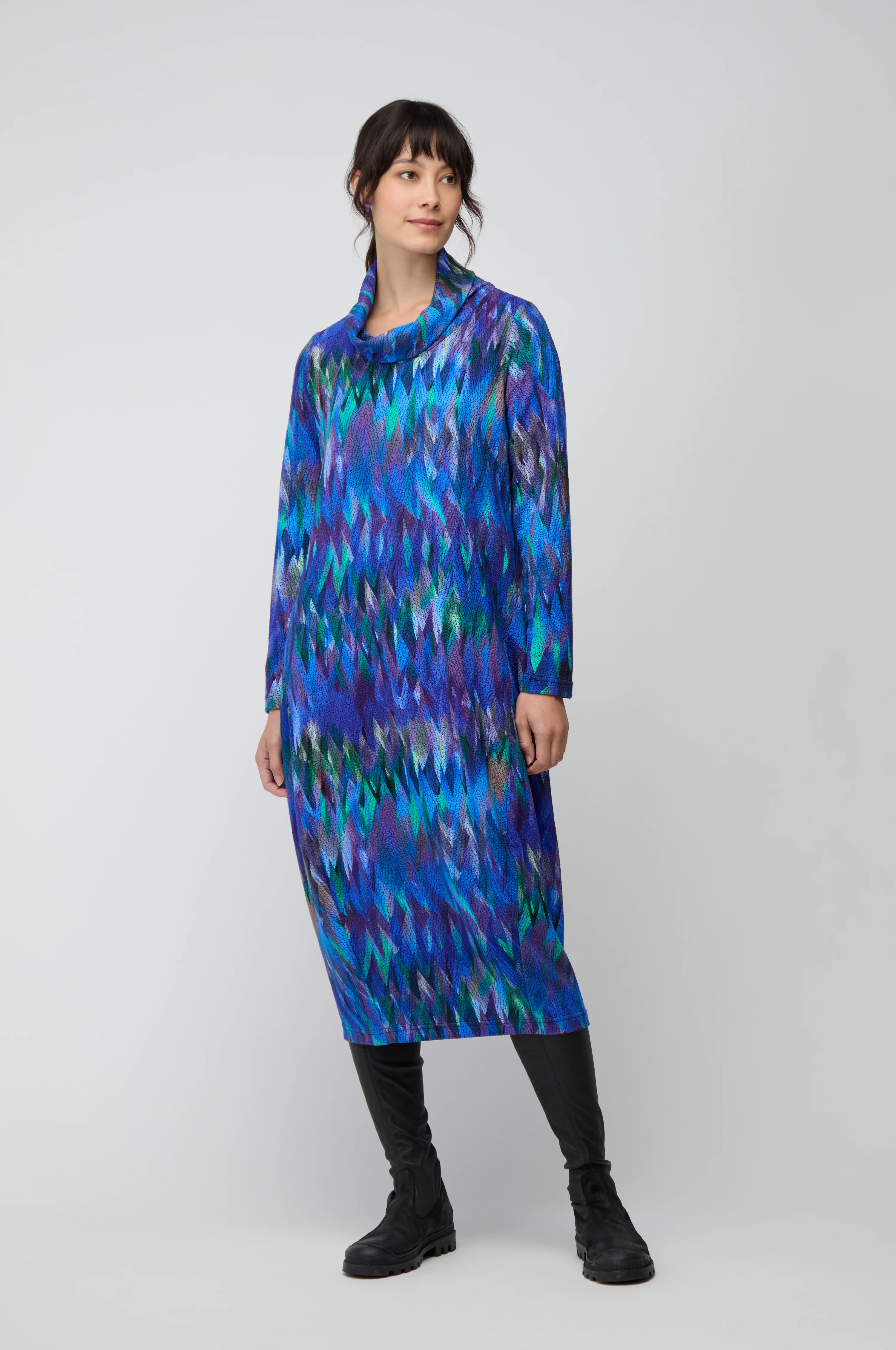Abstract Feather Jersey Bubble Dress - Image 2