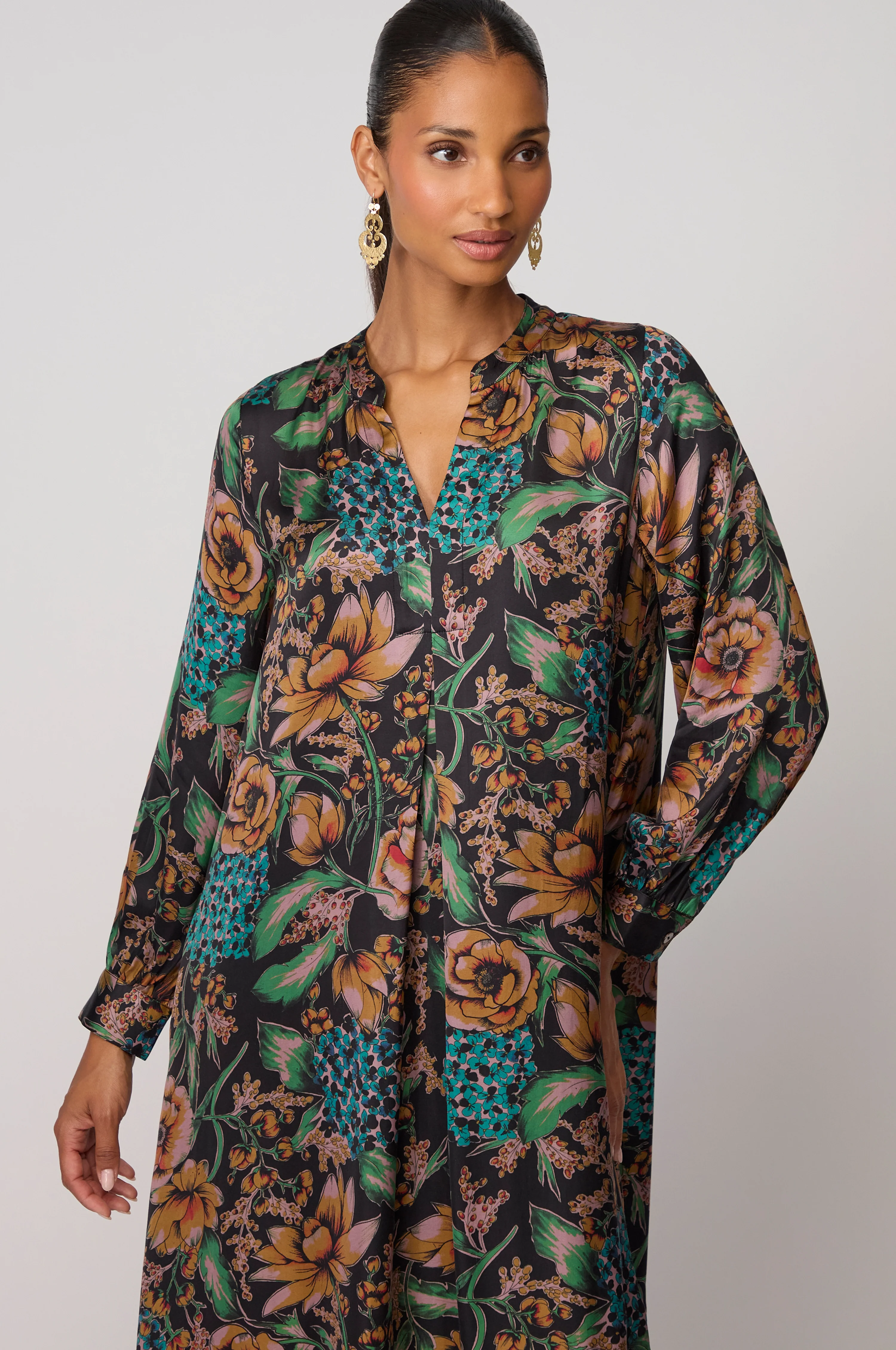 Autumn Hydrangeas Tie Dress - Image 4