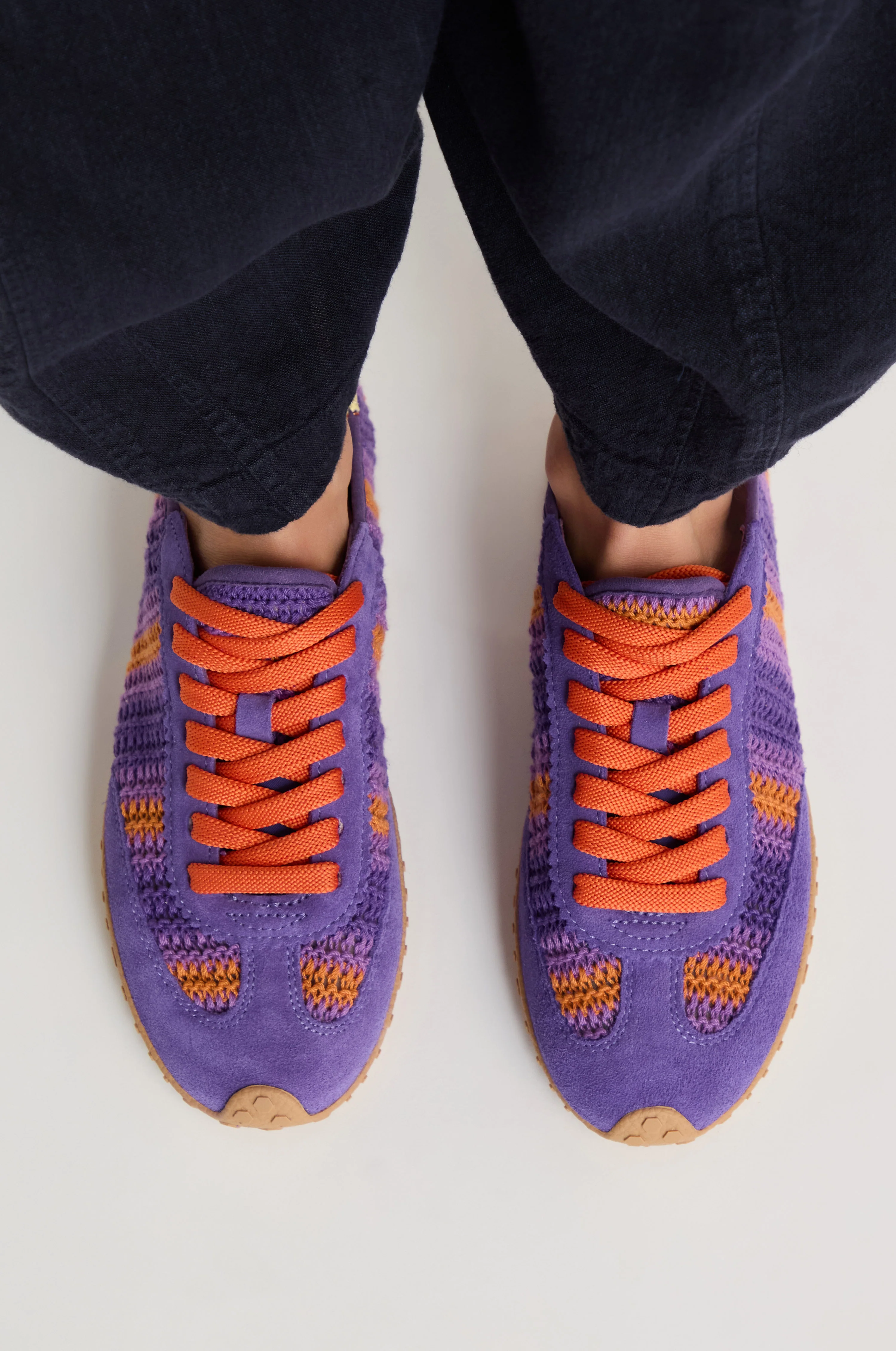 Bridge Woven Purple Crochet Trainers - Image 6