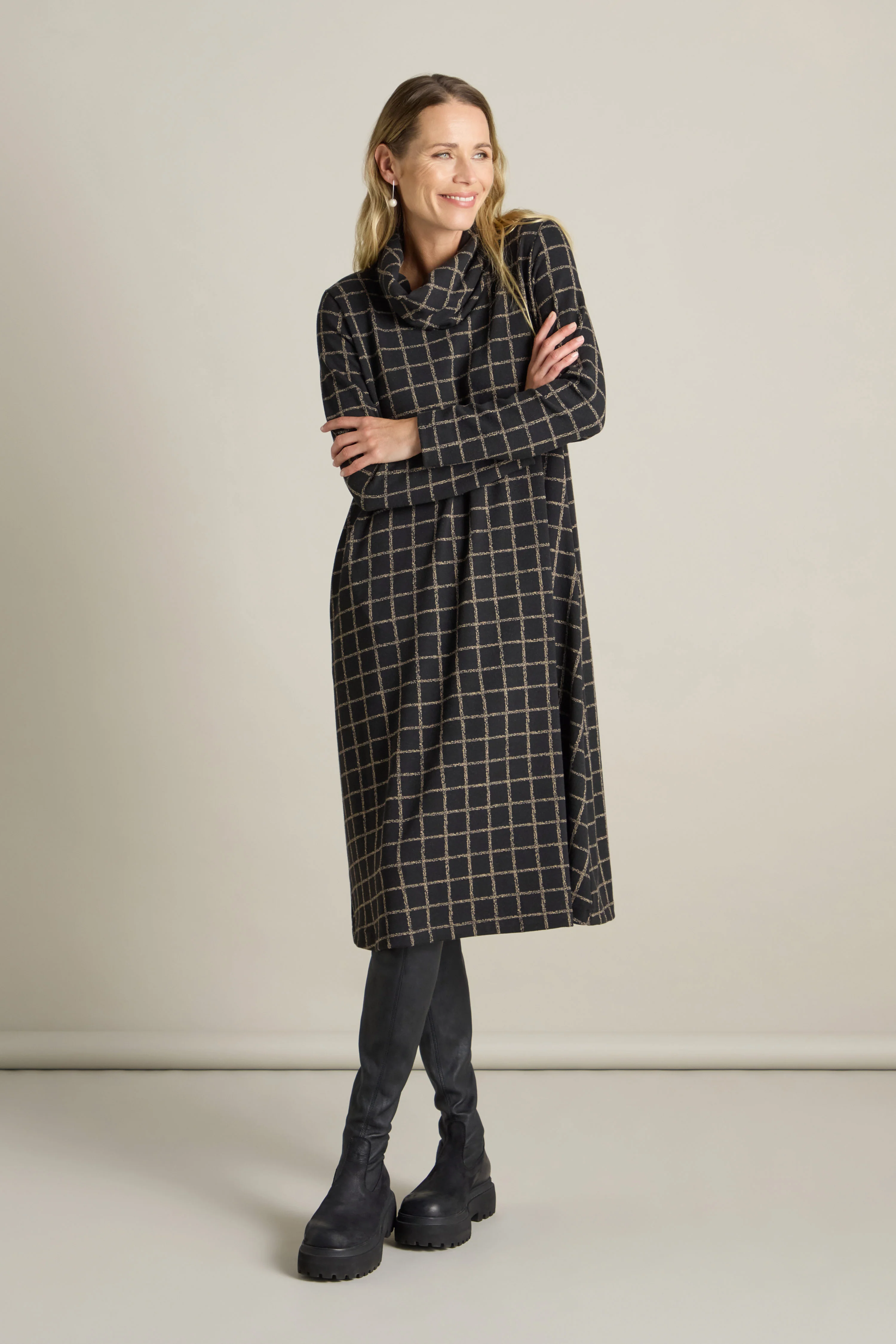 Broken Check Jersey Dress - Image 5