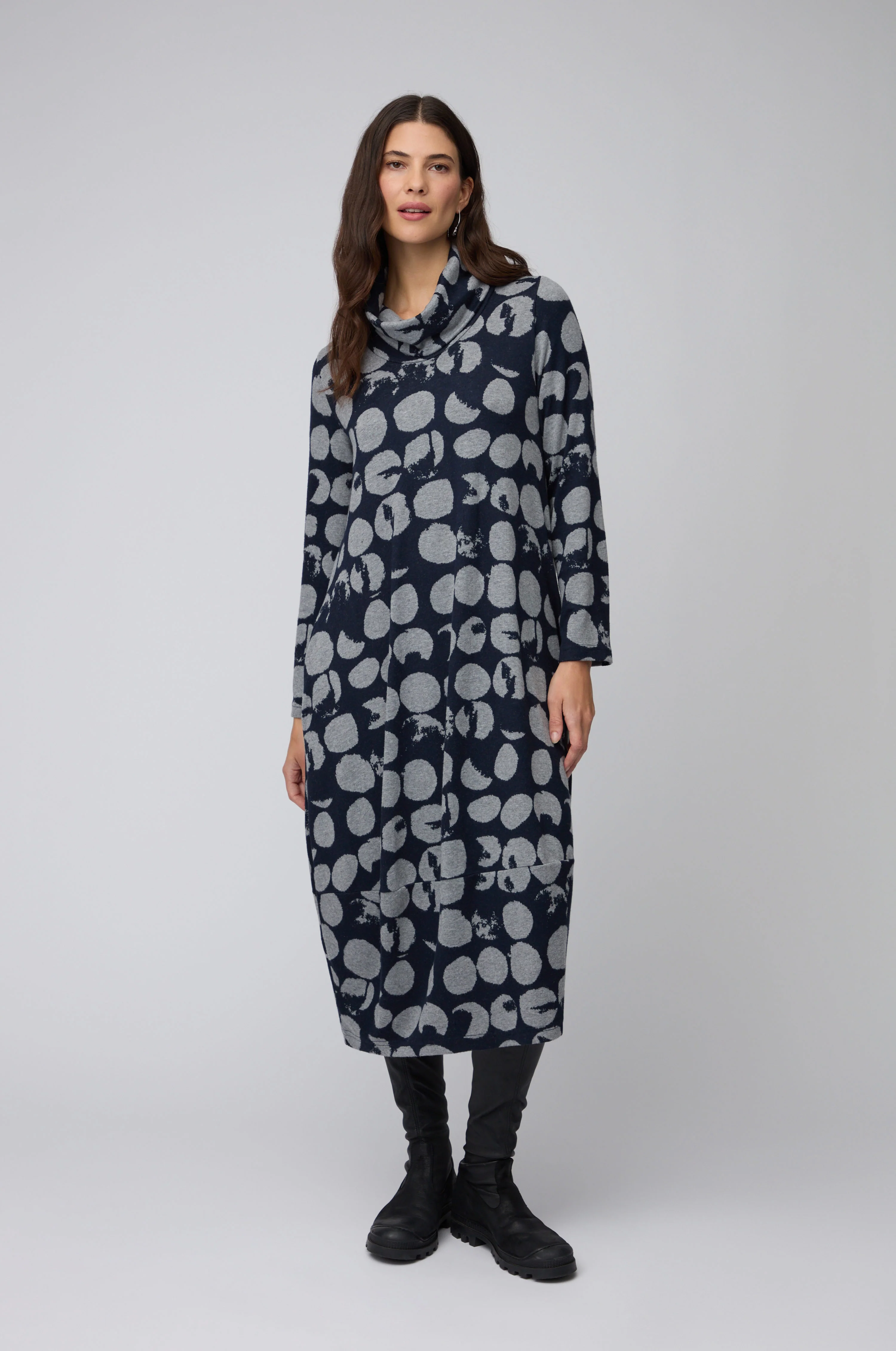 Brushed Spot Jersey Bubble Dress - Image 4