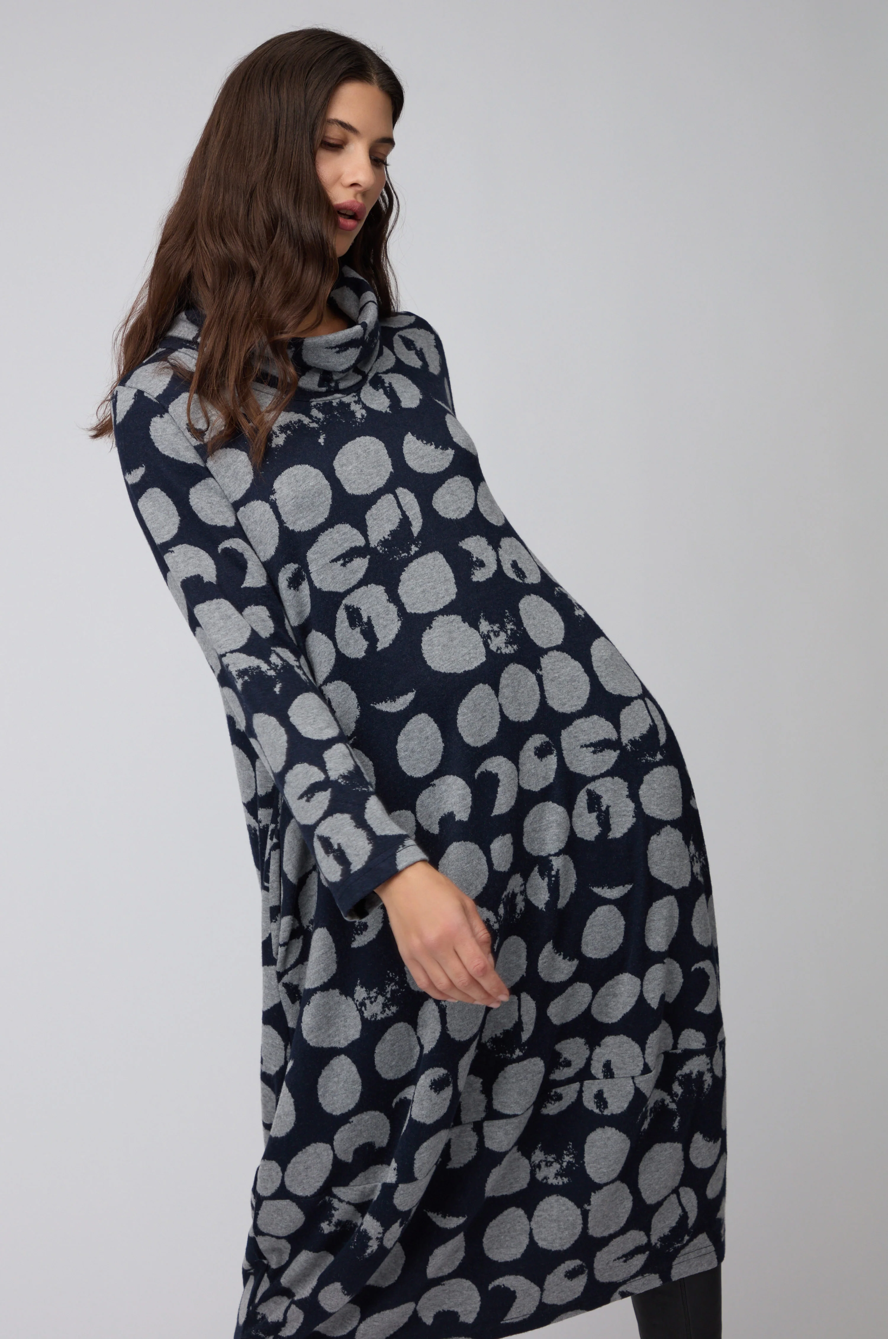 Brushed Spot Jersey Bubble Dress - Image 5