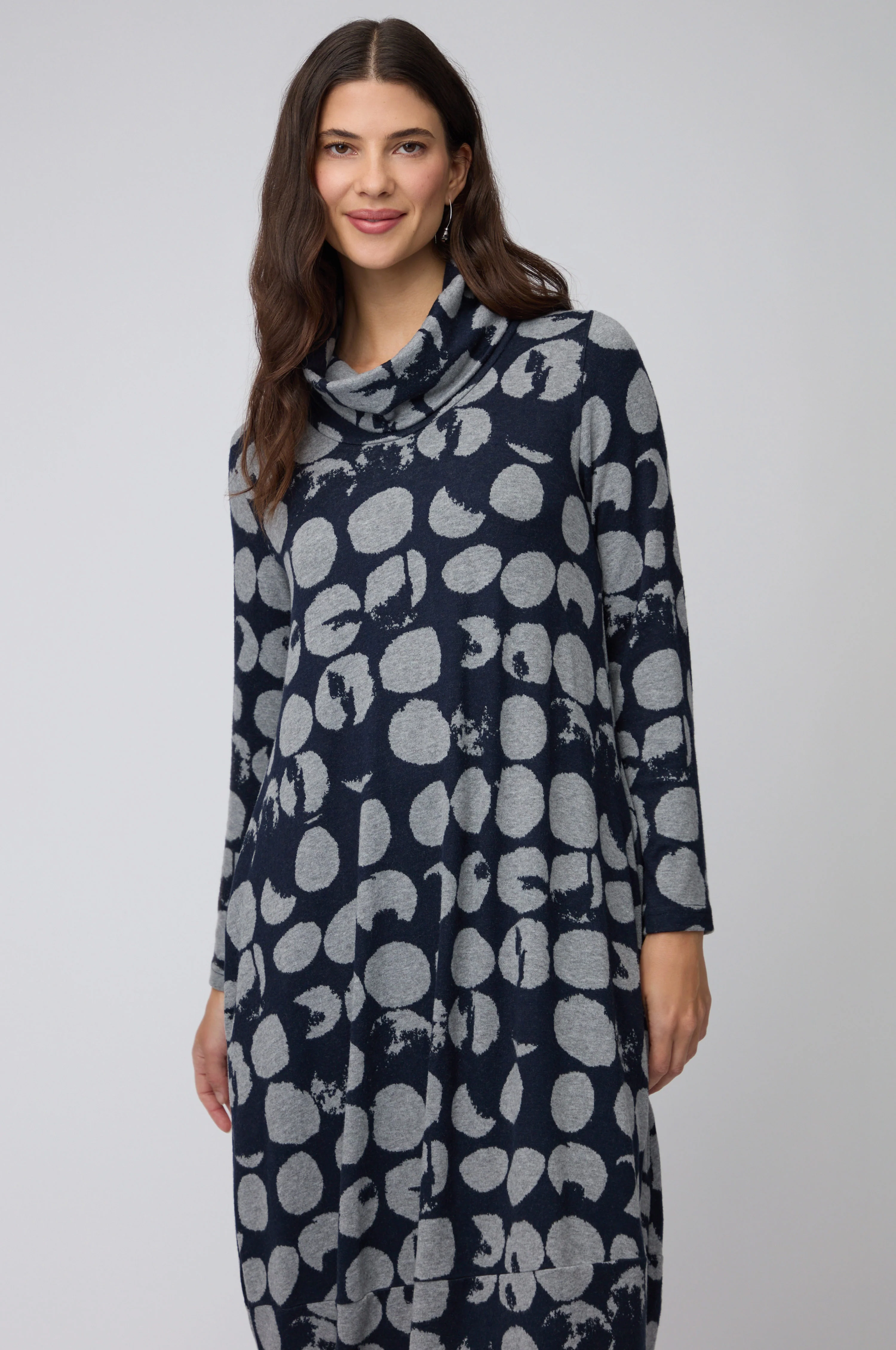 Brushed Spot Jersey Bubble Dress - Image 6