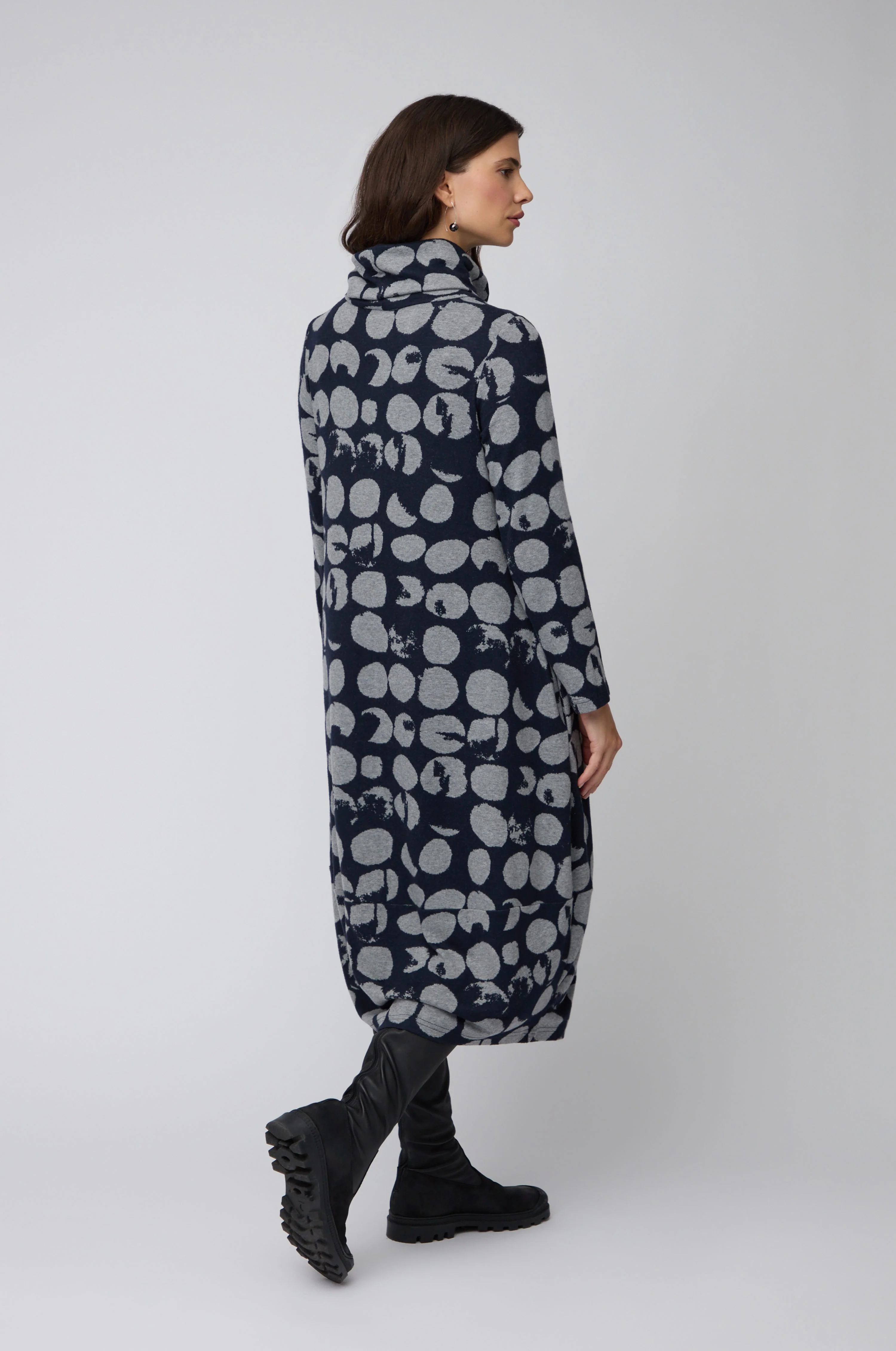 Brushed Spot Jersey Bubble Dress - Image 7