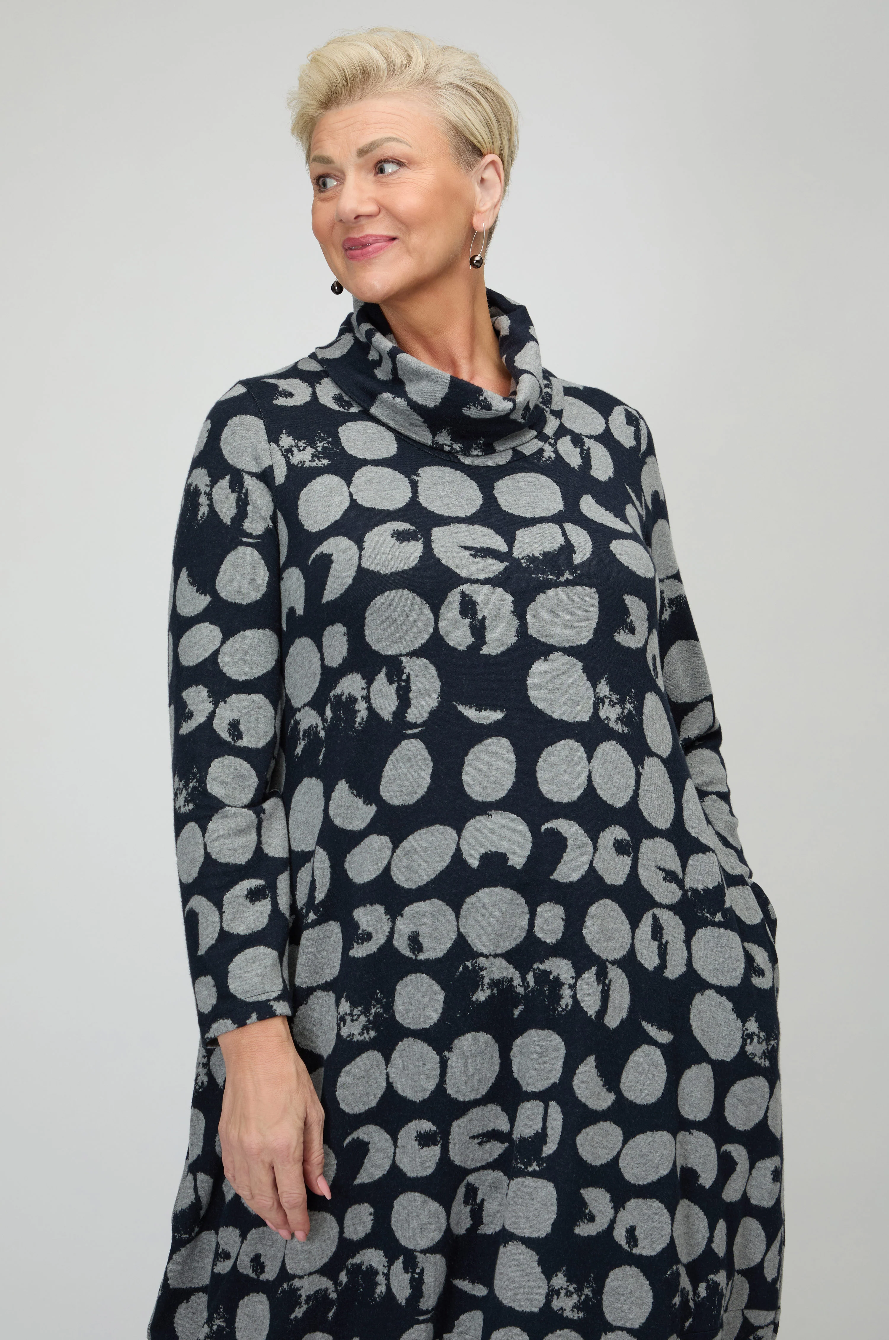 Brushed Spot Jersey Bubble Dress - Image 8