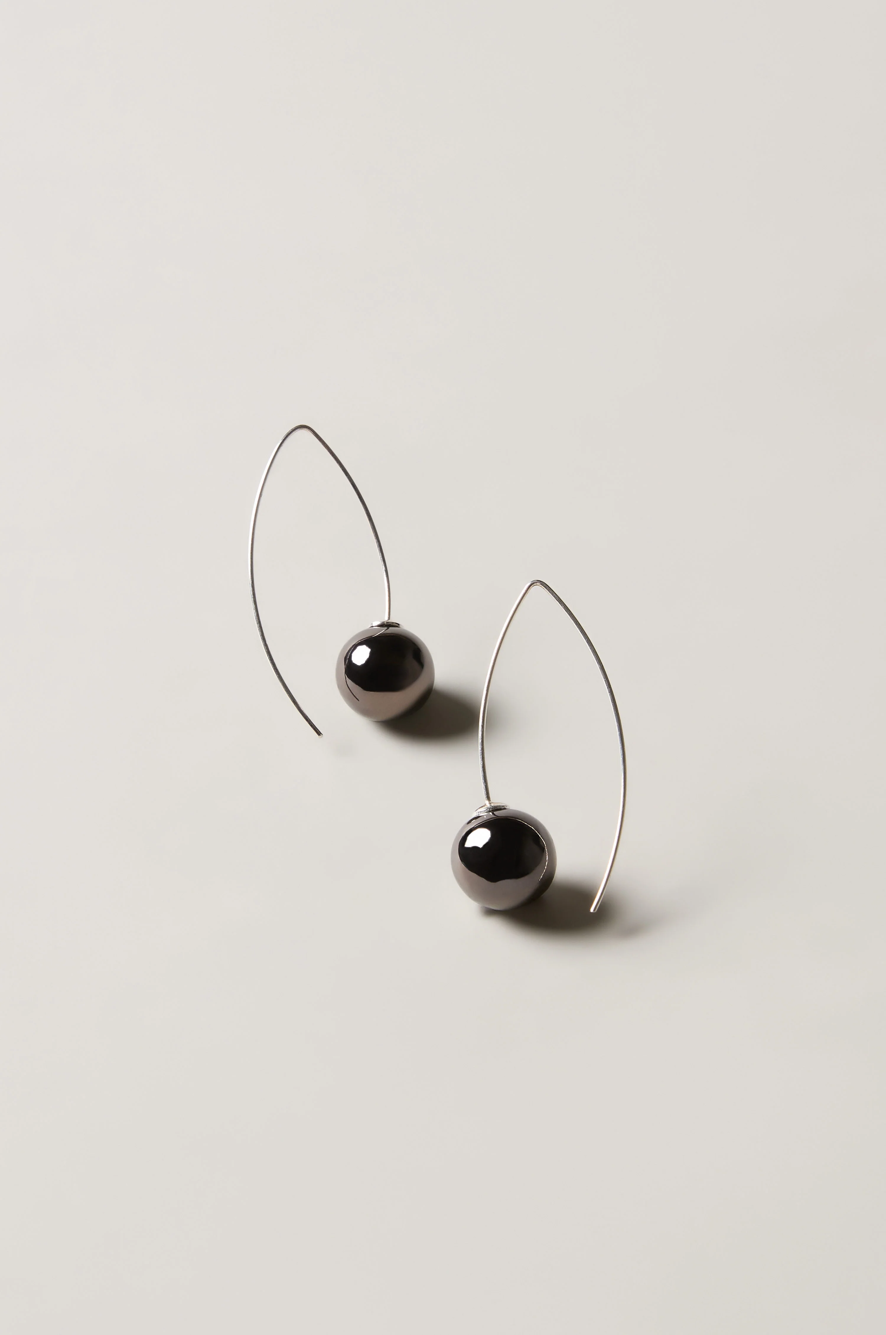 Charcoal Handmade Ceramic Bead Earrings - Image 3