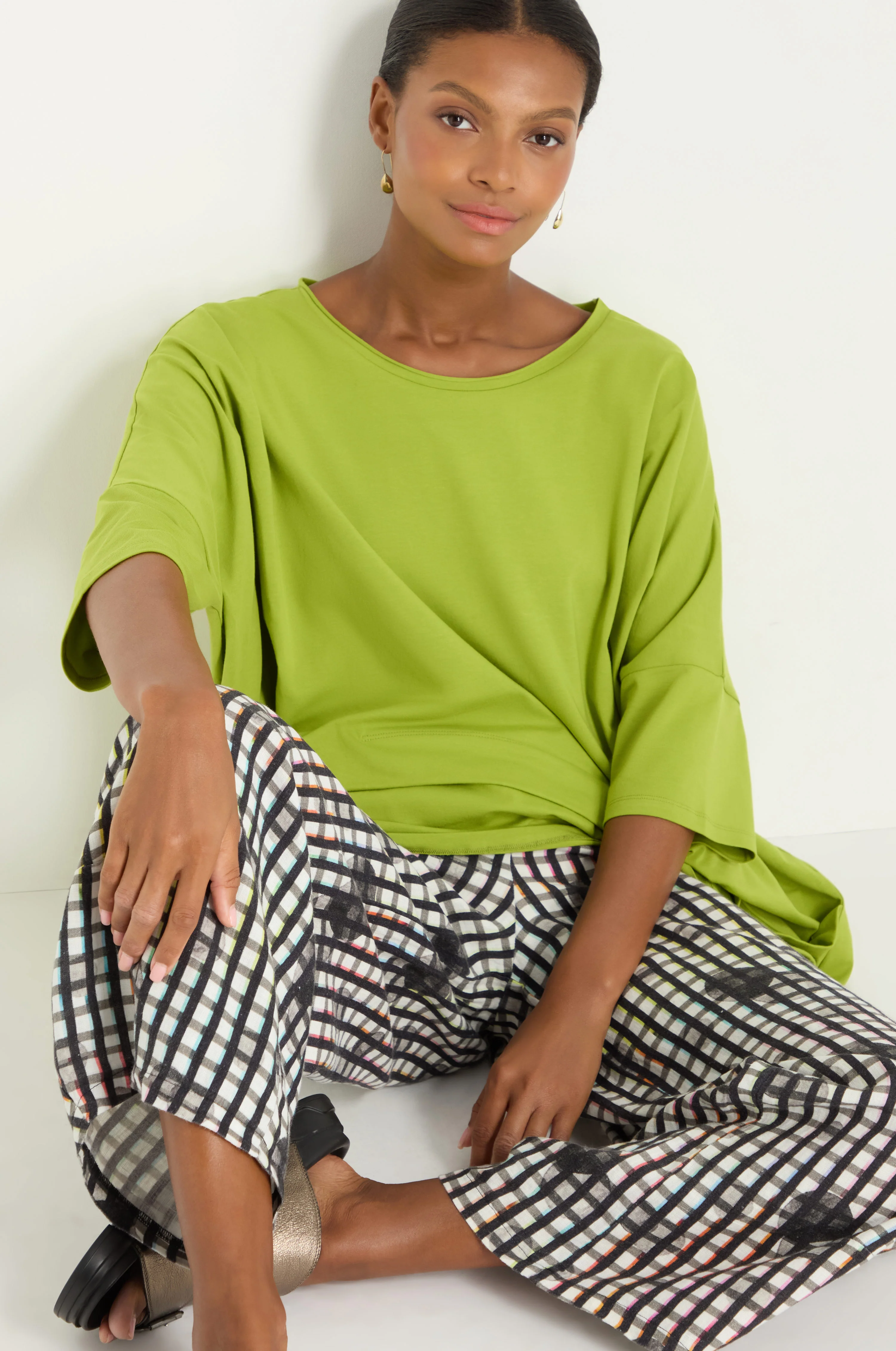 Check Dot Linen Trousers - Image 3