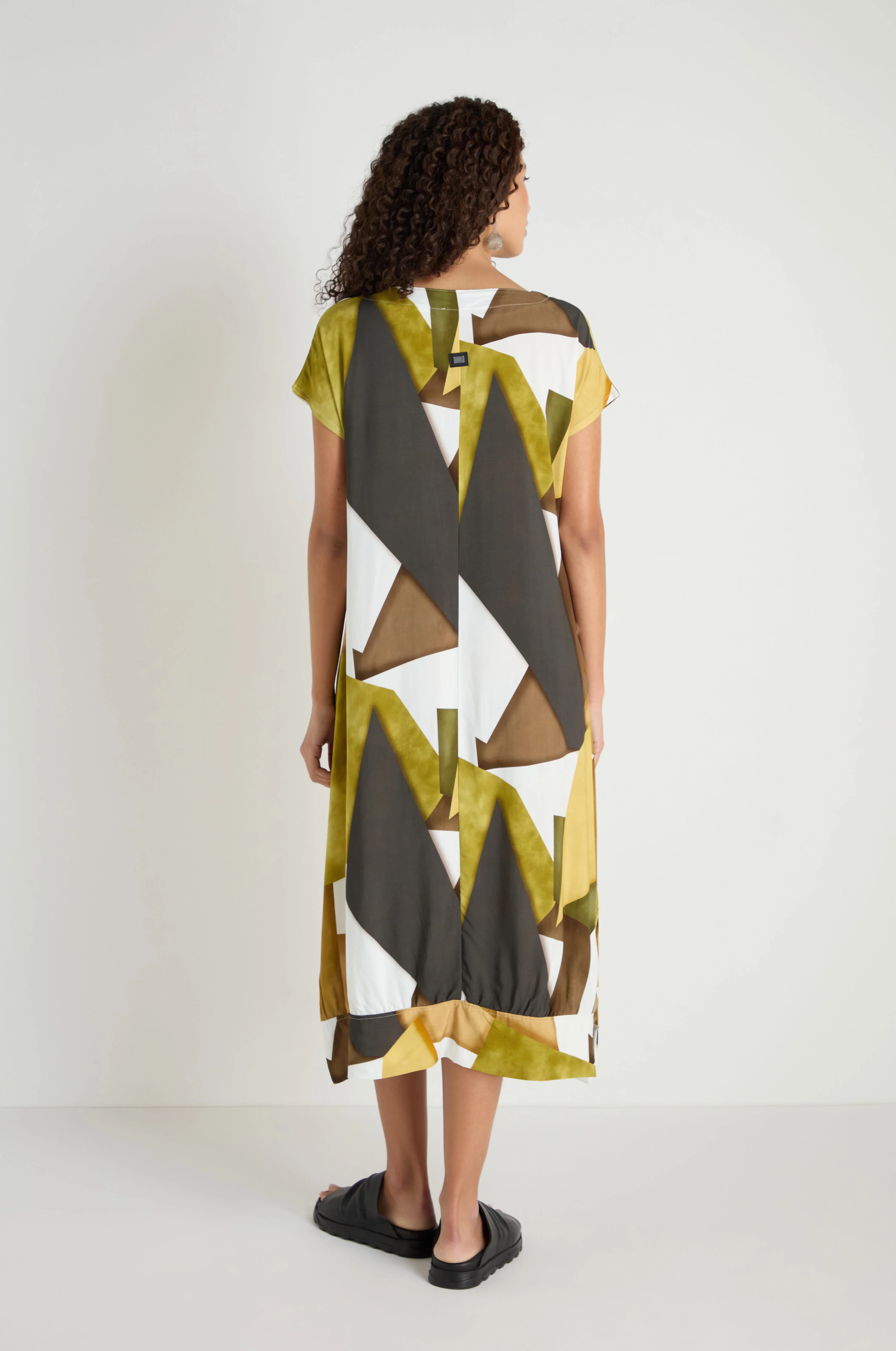 Collage Print V-Neck Dress - Image 4