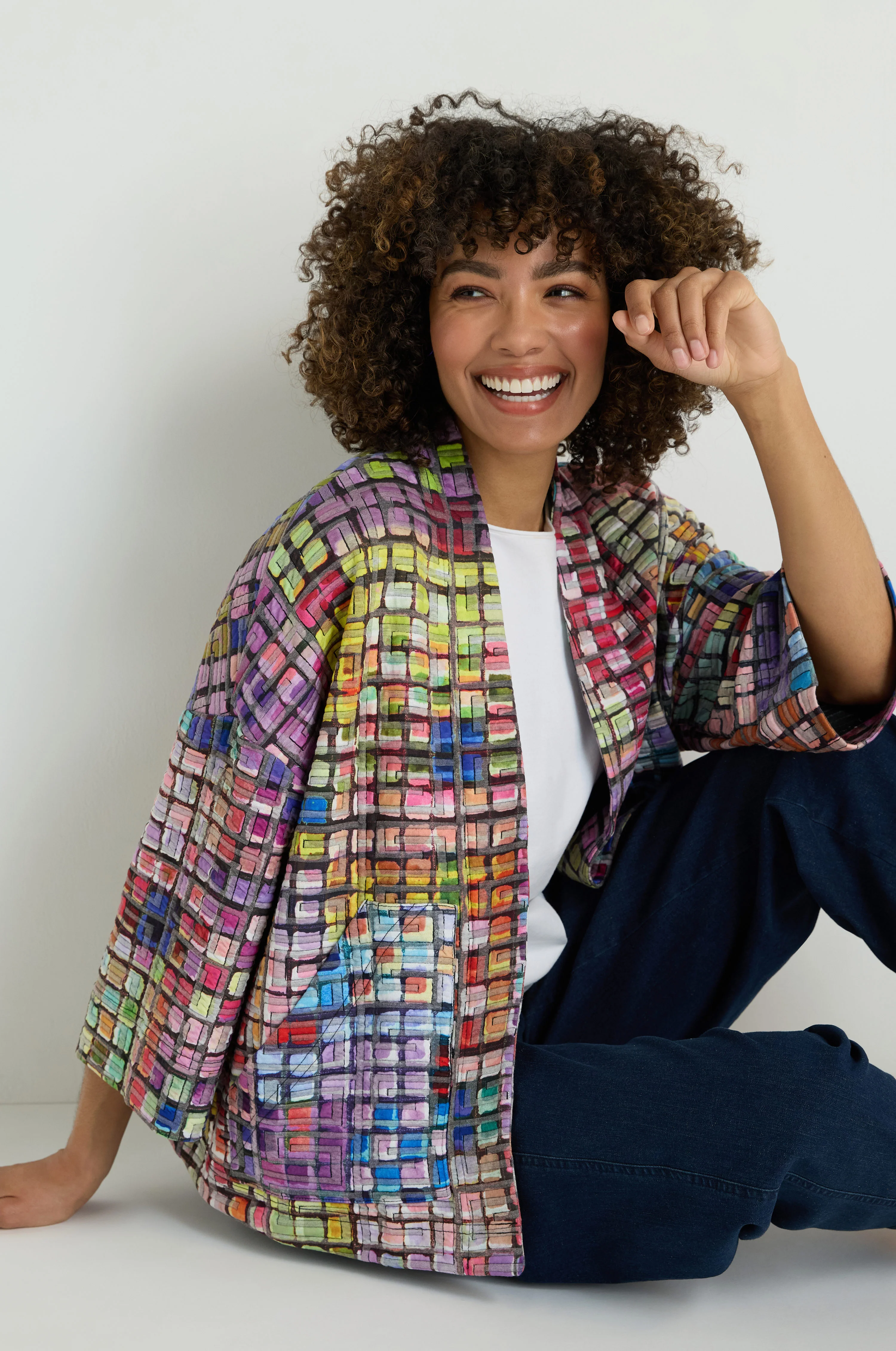 Coloured Glass Tiles Jersey Jacket - Image 3