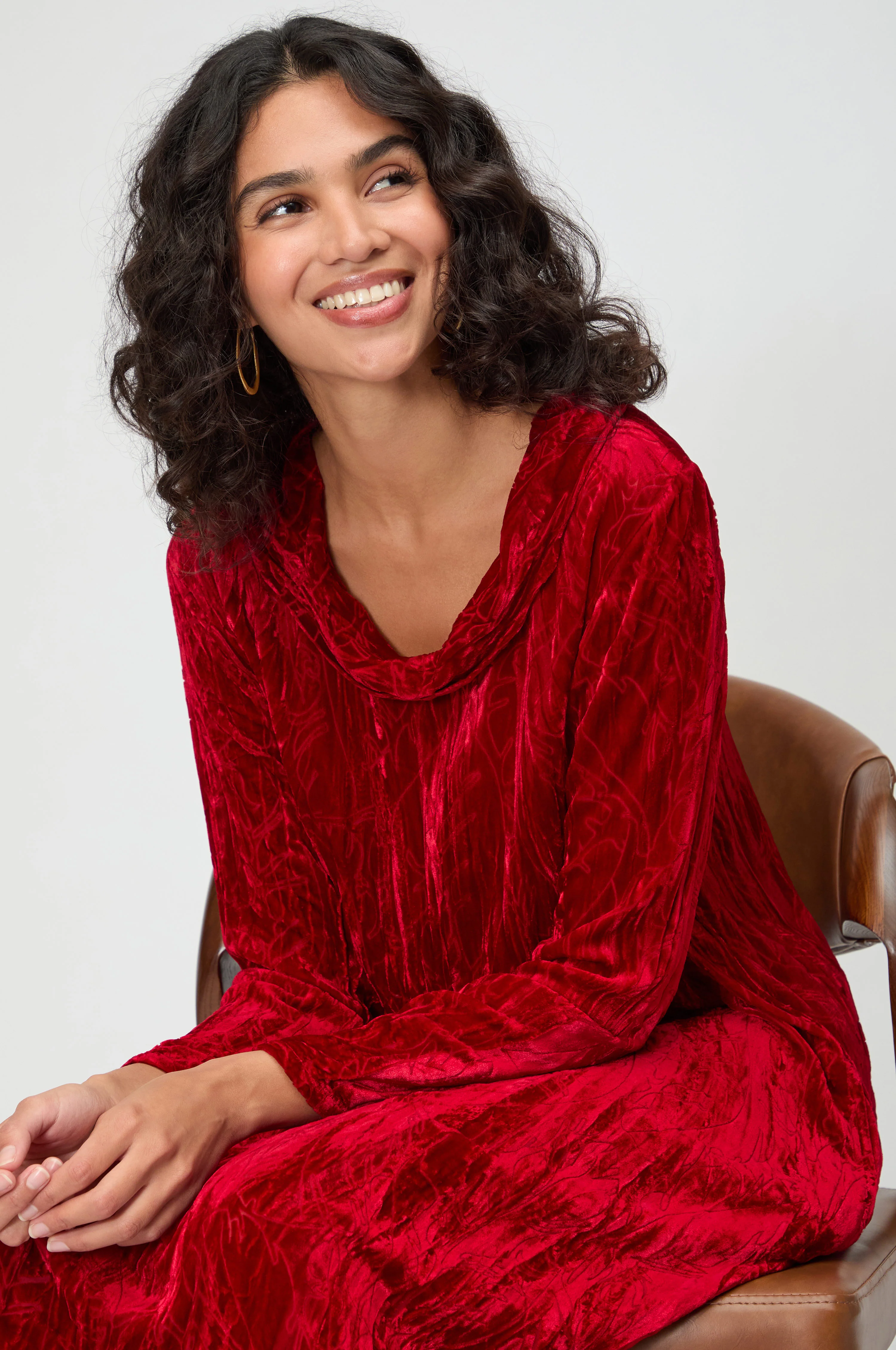 Cowl Neck Vine Devore Dress - Image 2