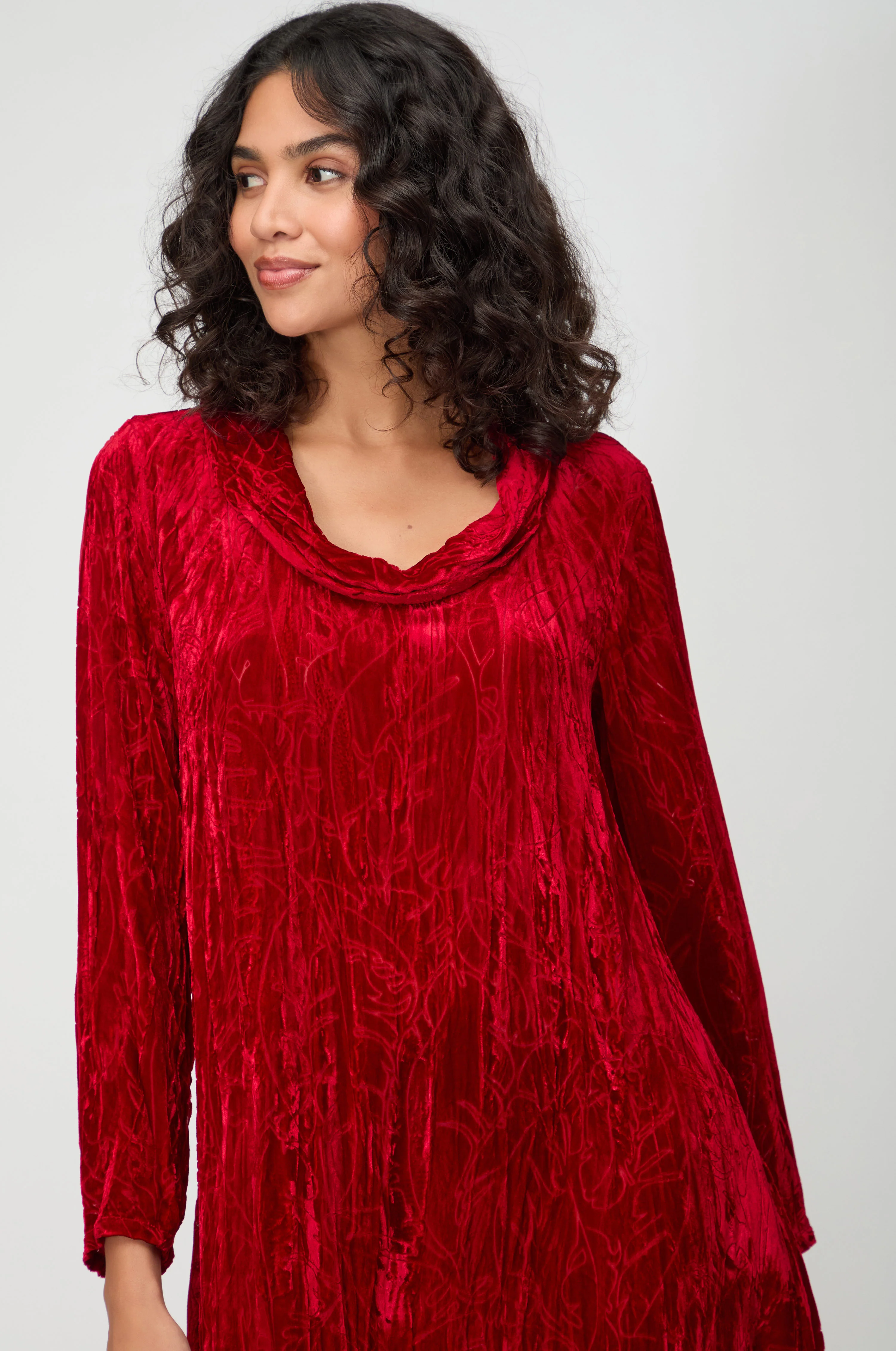 Cowl Neck Vine Devore Dress - Image 3