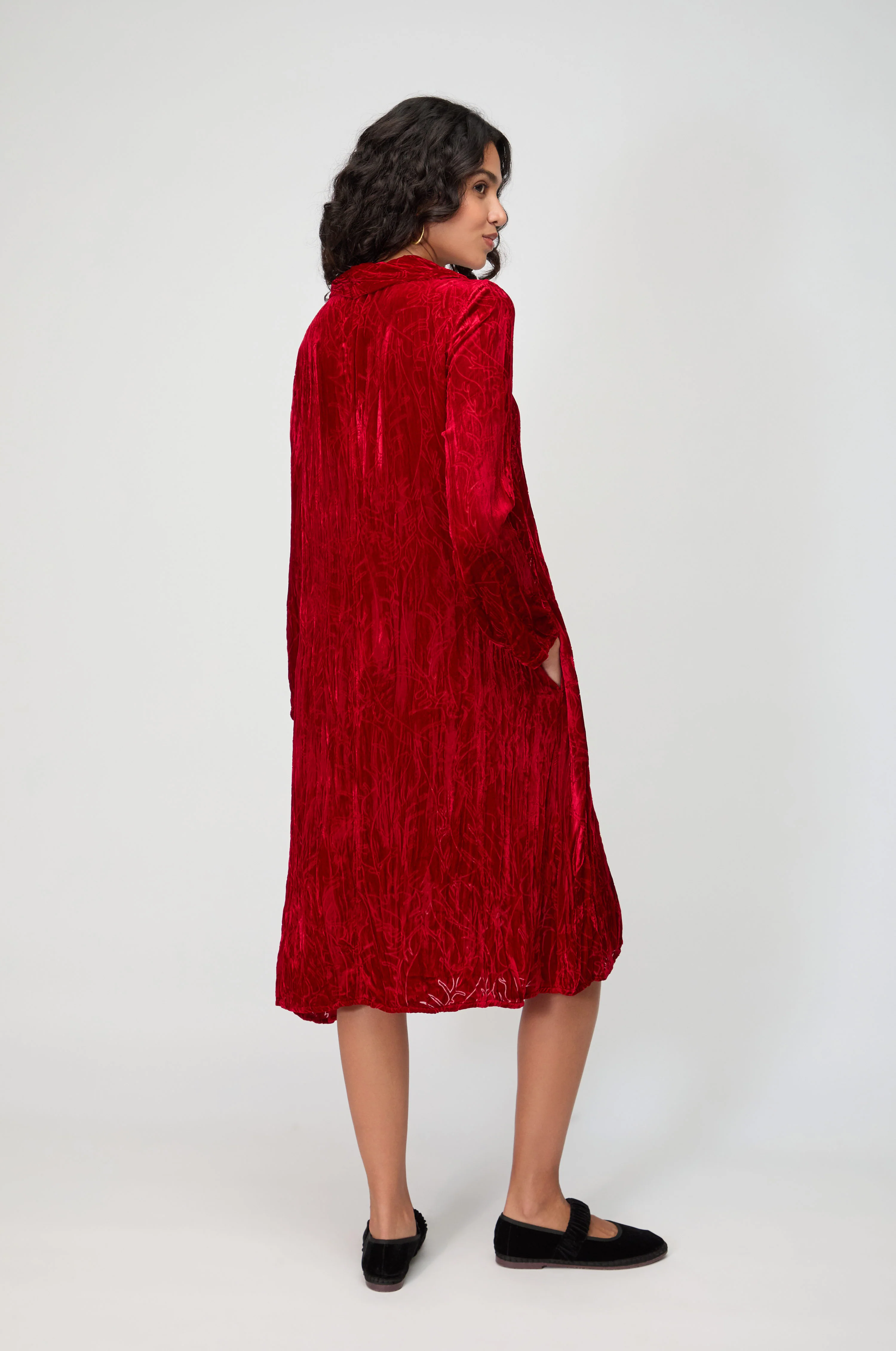 Cowl Neck Vine Devore Dress - Image 4