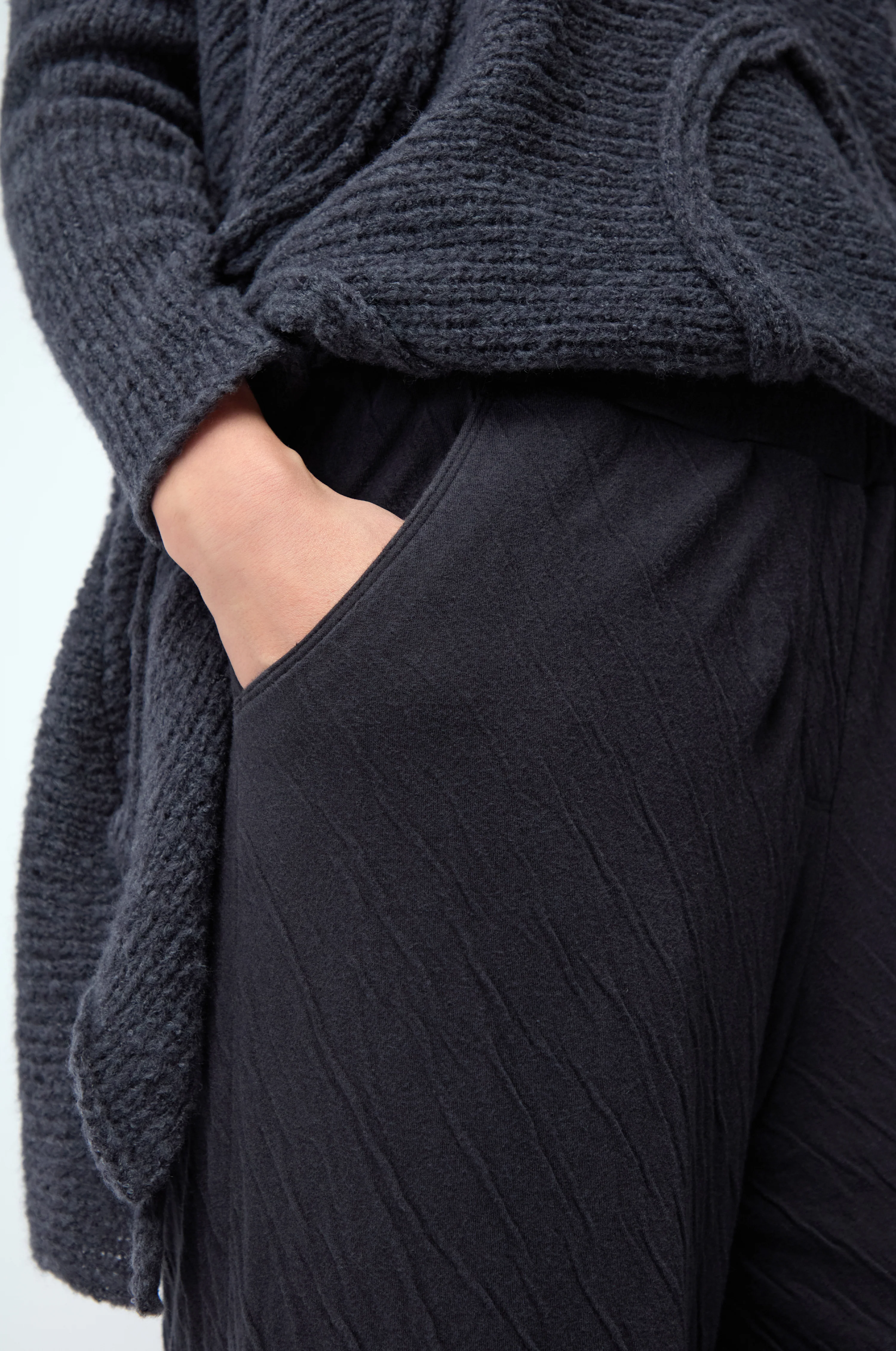 Dark Grey Crinkle Jersey Trousers - Image 5