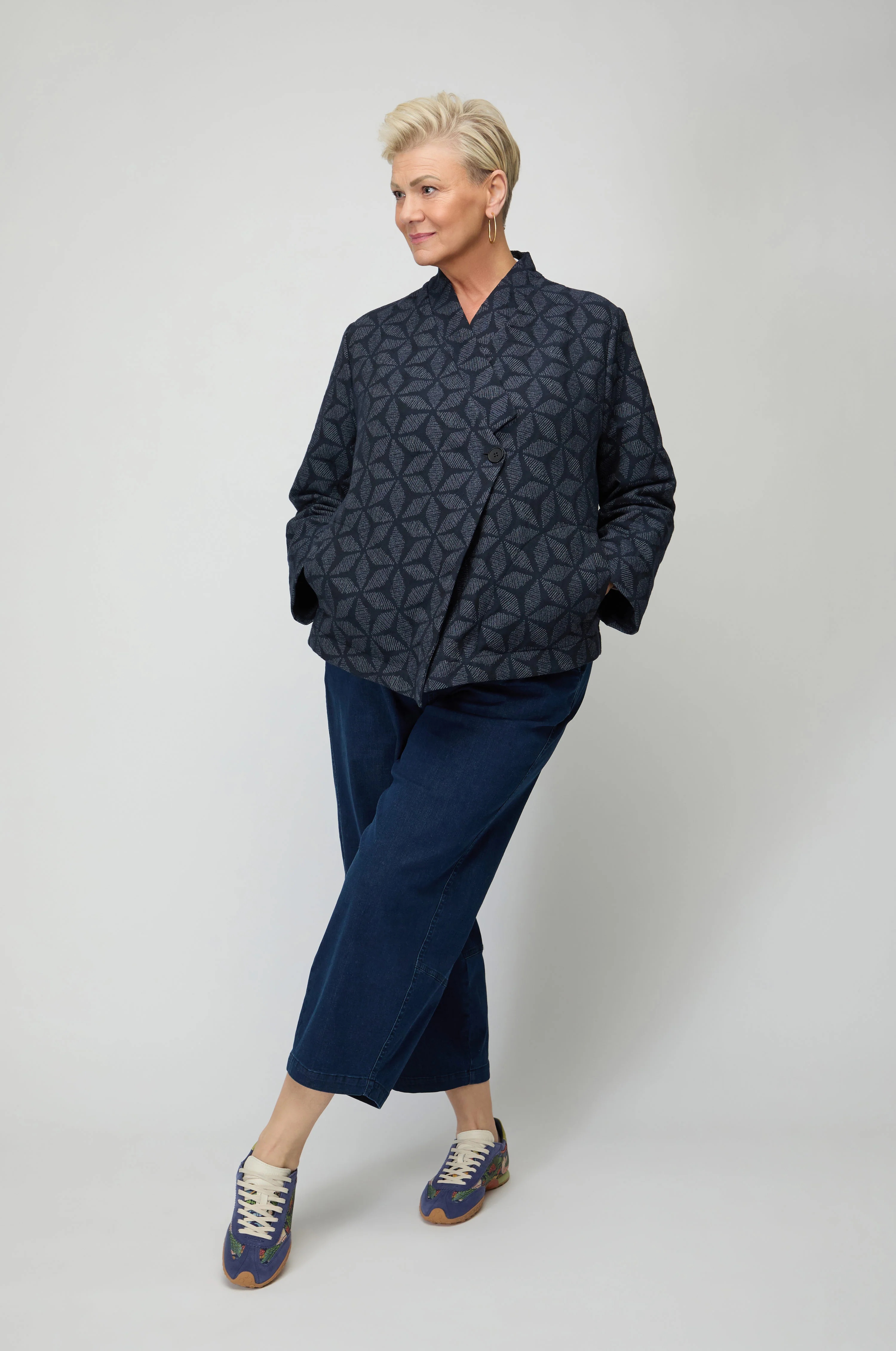 Diamond Floral Indigo Jacket - Image 8