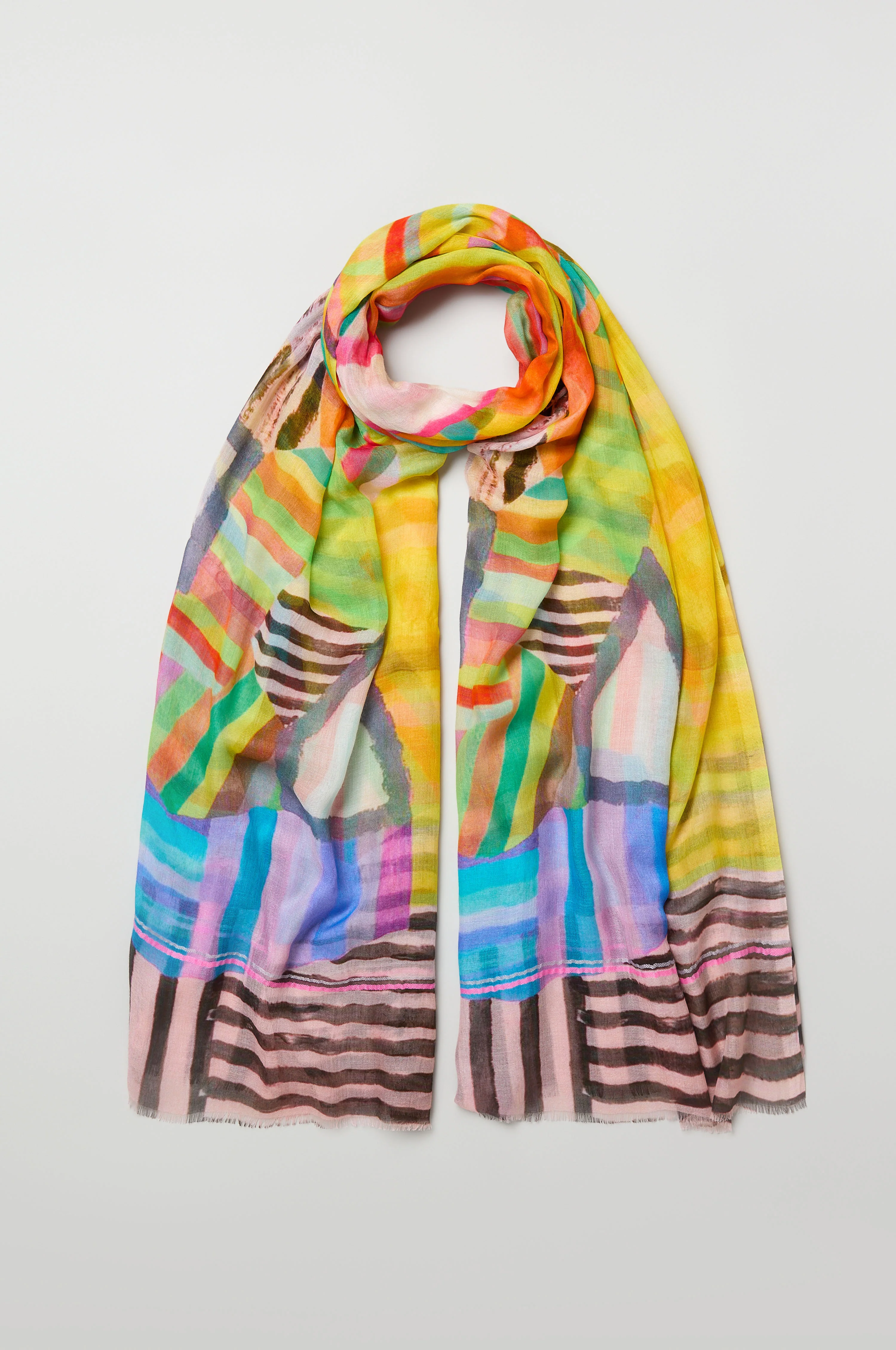 Directional Stripe Modal Blend Scarf - Image 2