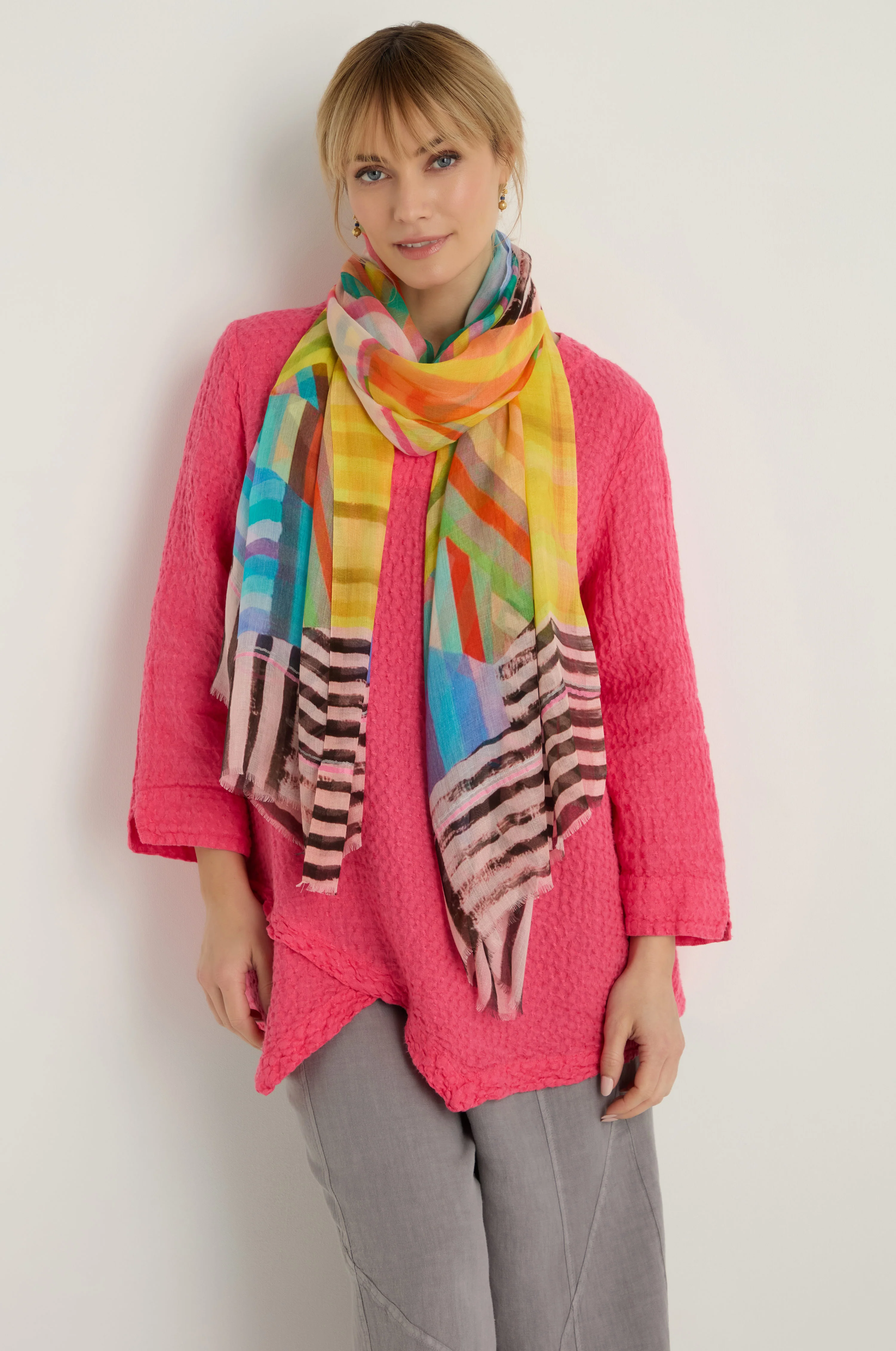 Directional Stripe Modal Blend Scarf - Image 4