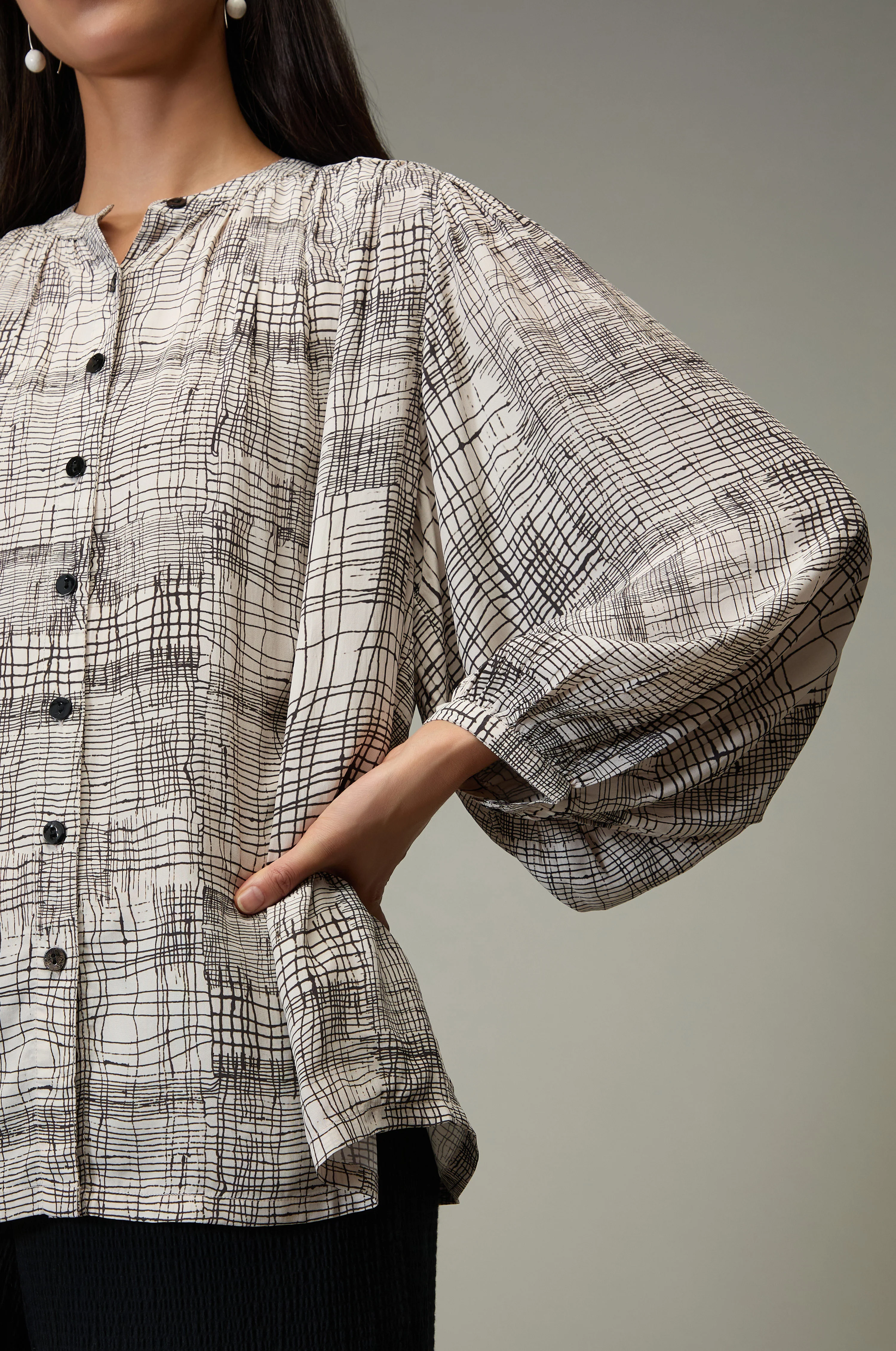 Etched Check Print Shirt - Image 6