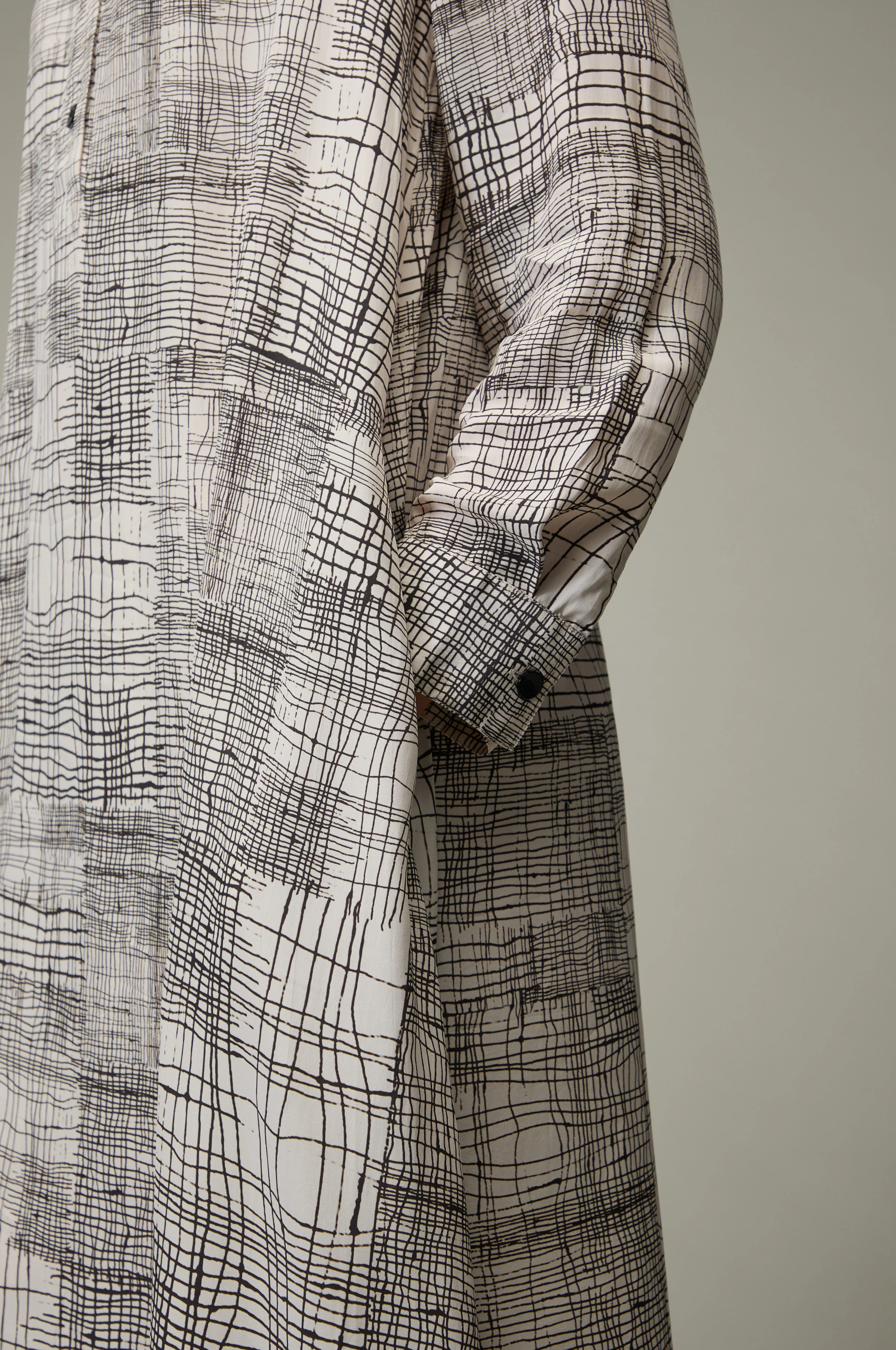 Etched Check Print Shirt Dress - Image 6