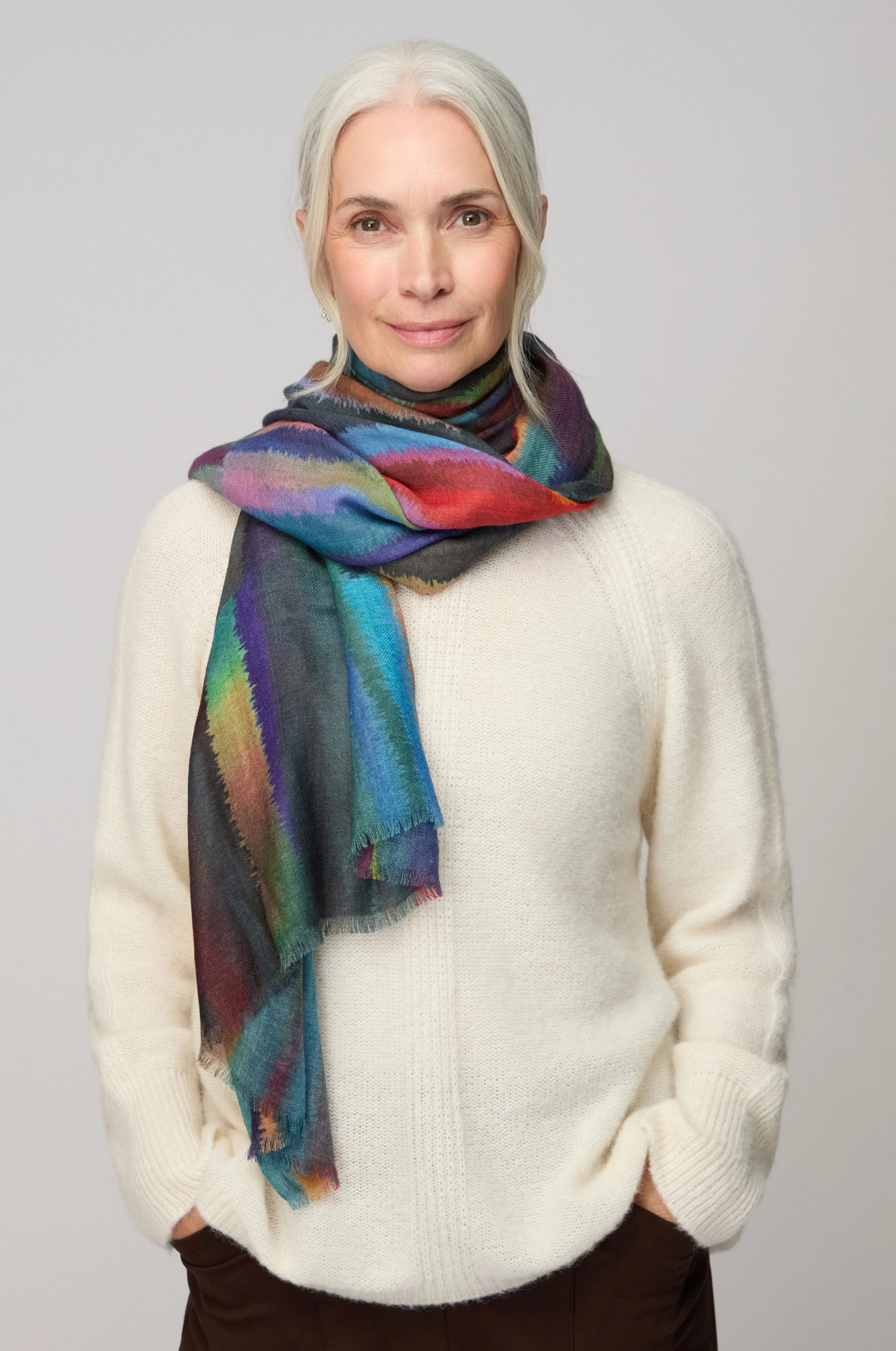 Fluid Stripe Wool Scarf - Image 4