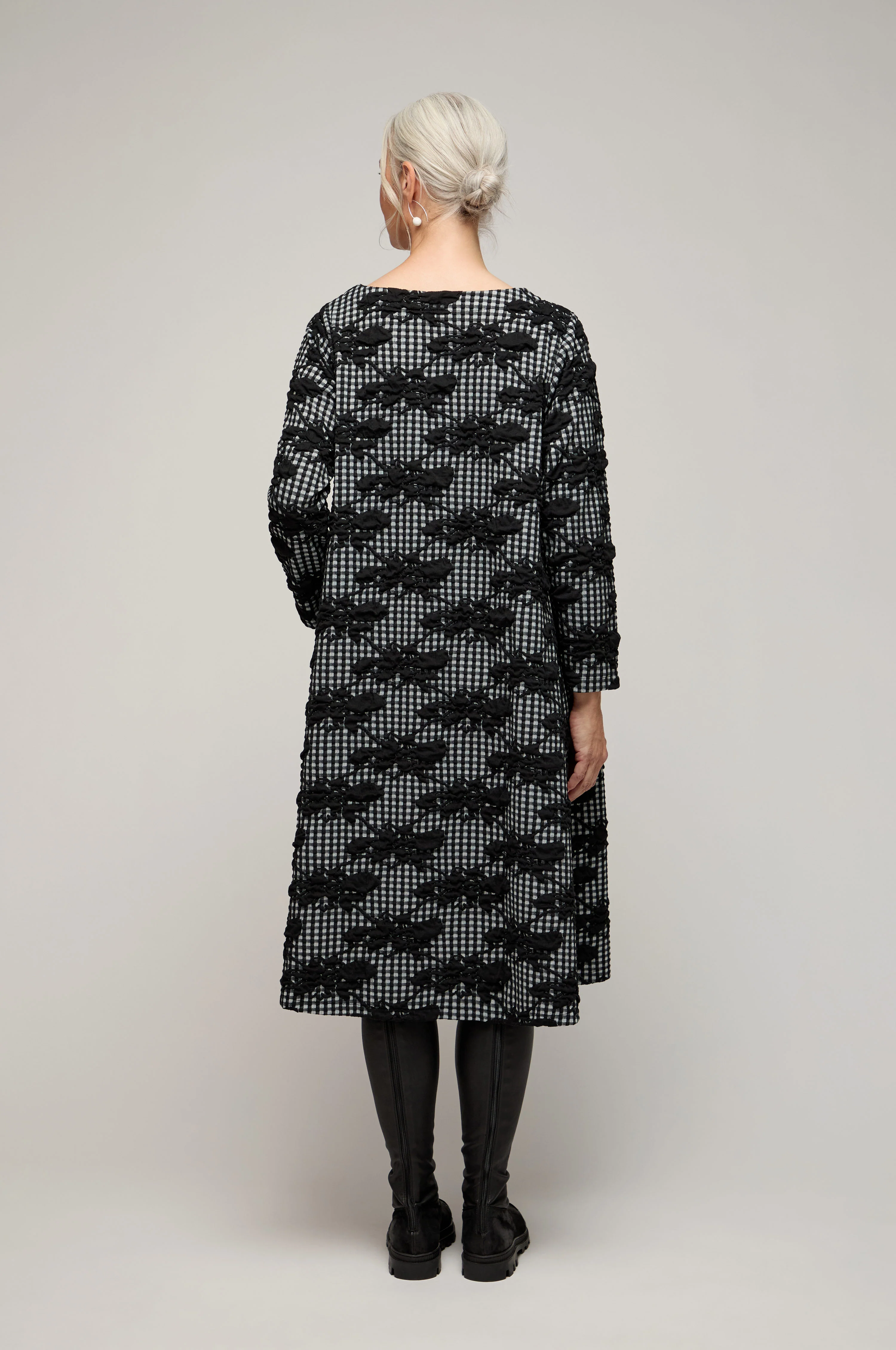 Gingham Flower Jersey Dress - Image 4