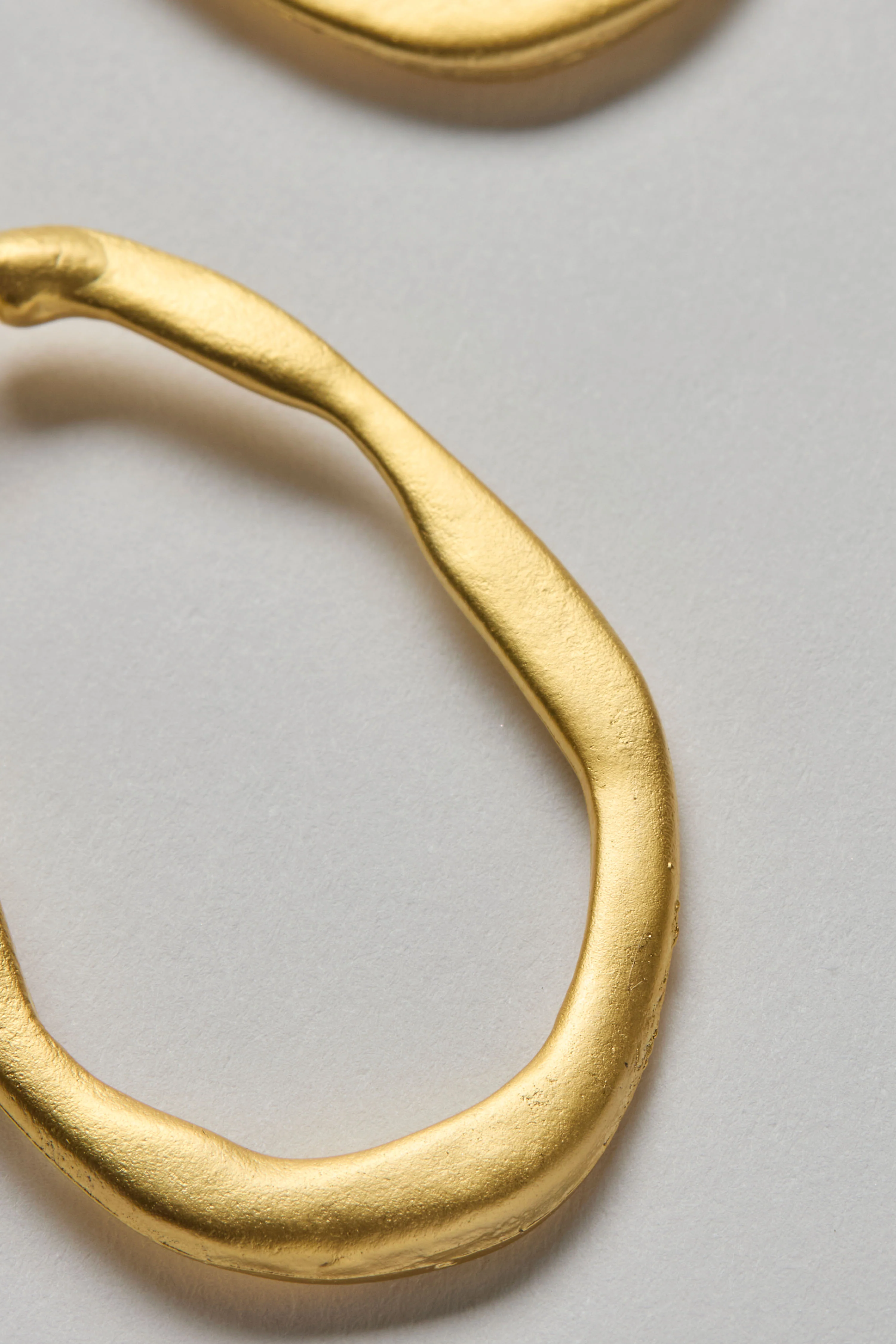 Gold Plated Crushed Hoop Earrings - Image 4