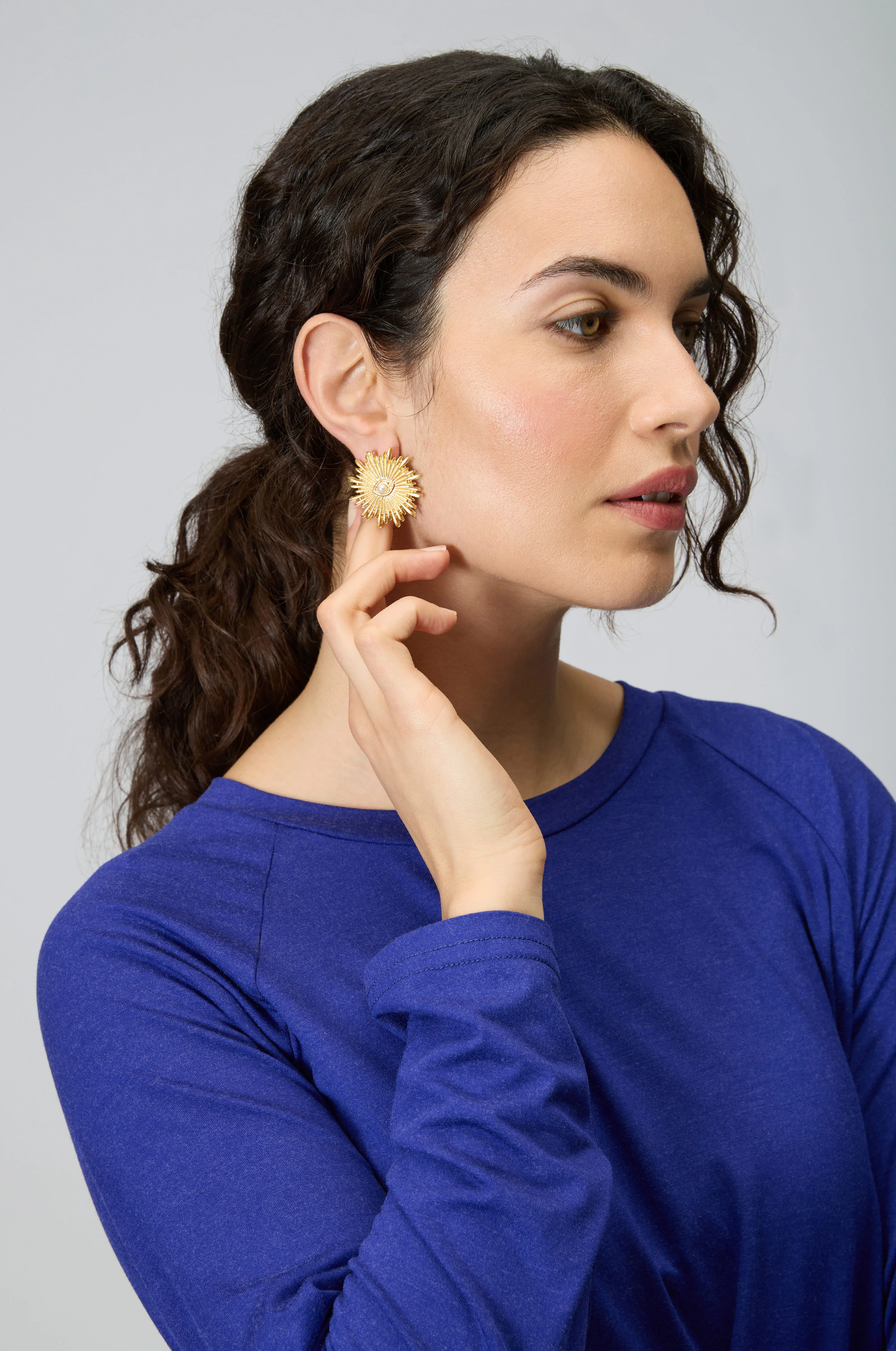 Gold Plated Luna Pearl Earrings