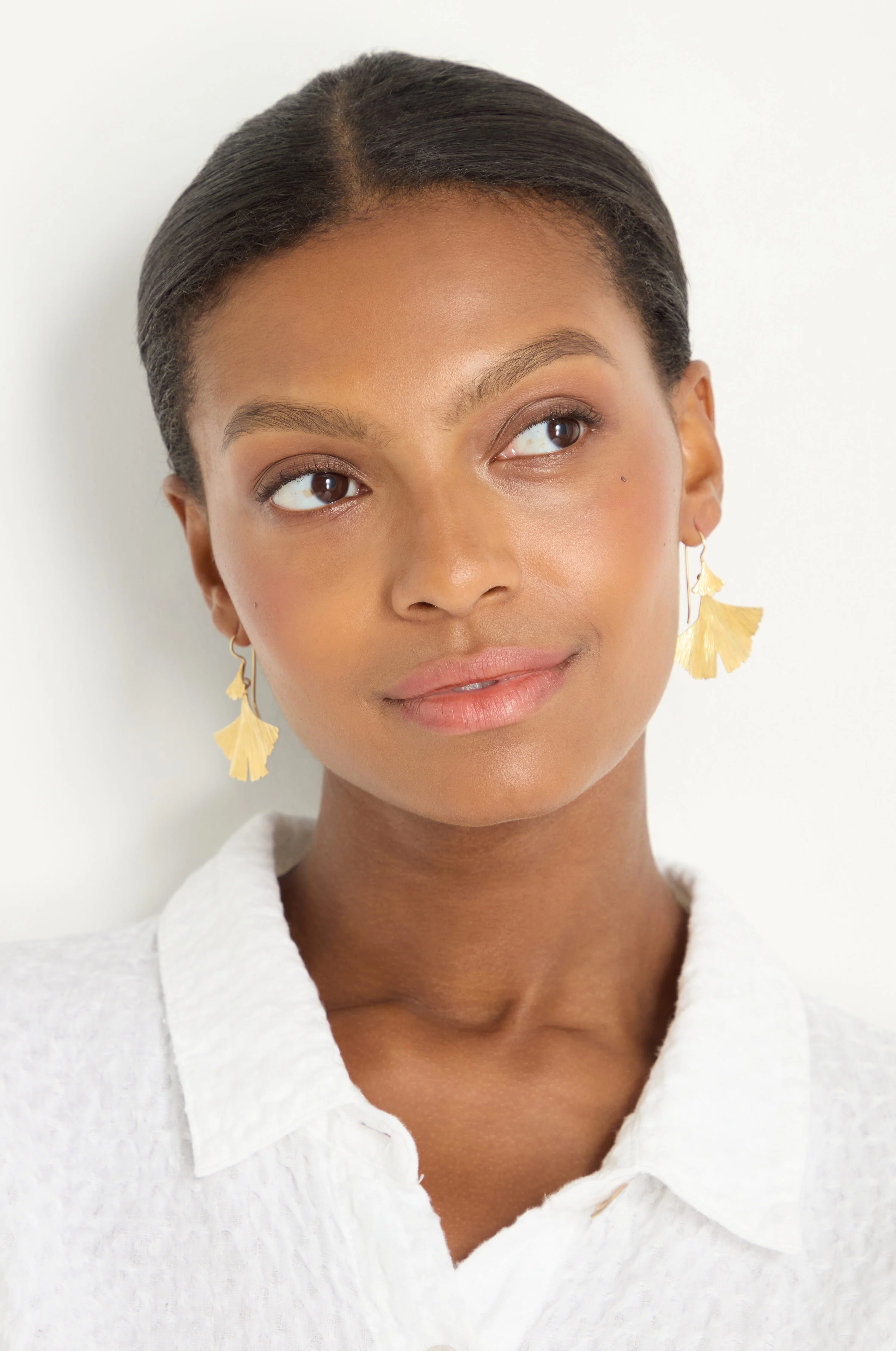 Gold Vermeil Ginkgo Leaf Earrings