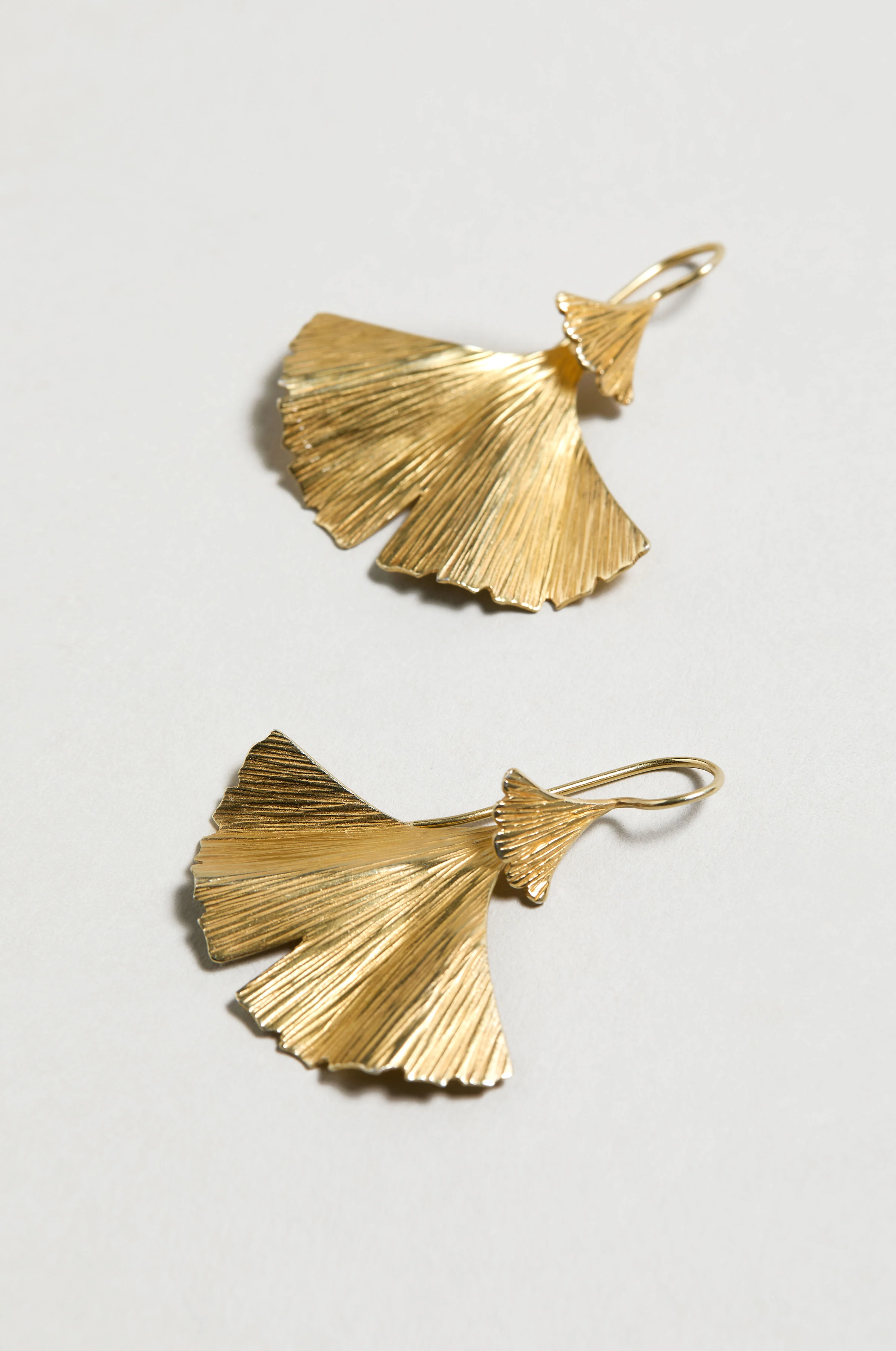Gold Vermeil Ginkgo Leaf Earrings - Image 2