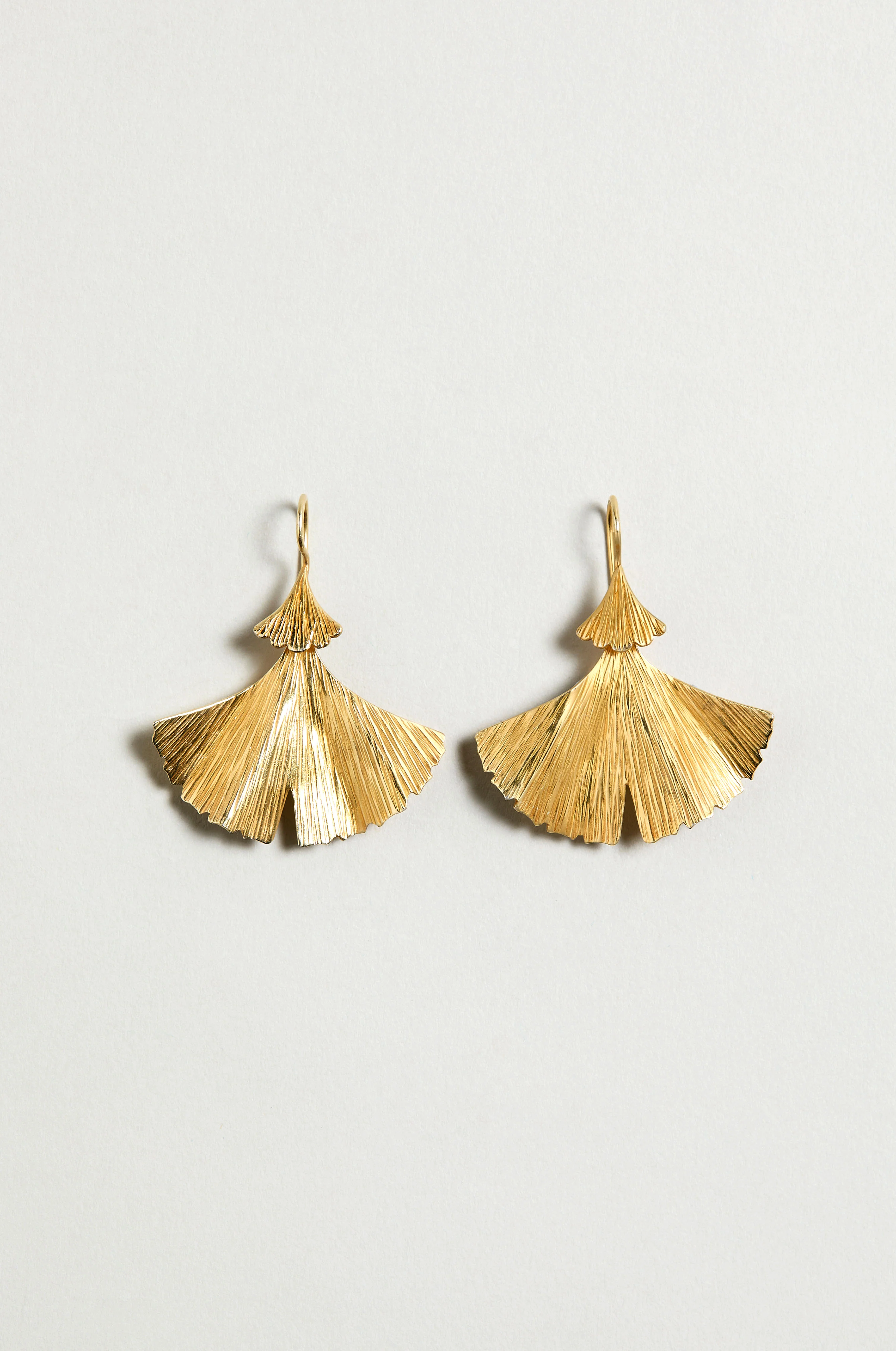 Gold Vermeil Ginkgo Leaf Earrings - Image 4