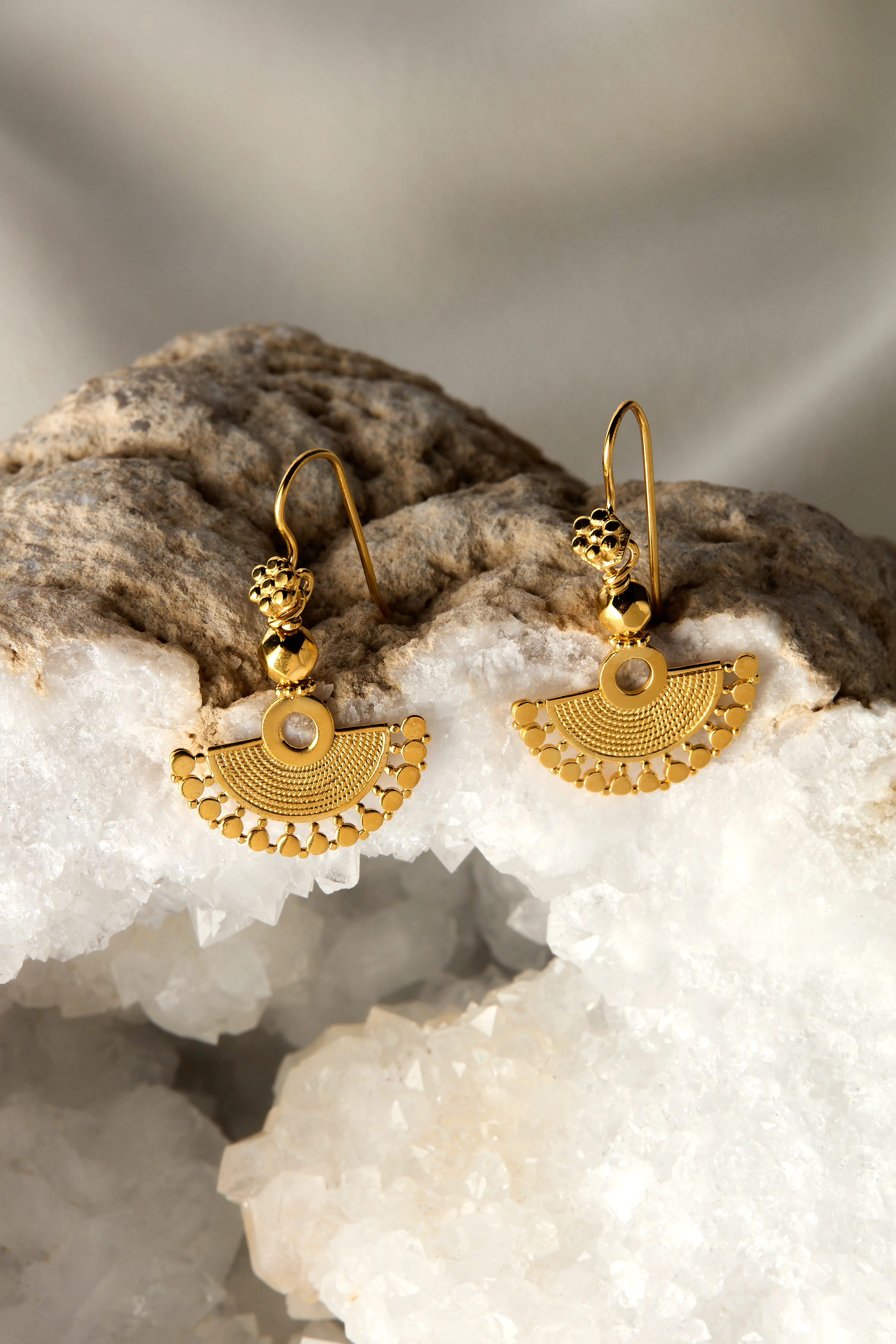 Gold Vermeil Mini Fan Earrings