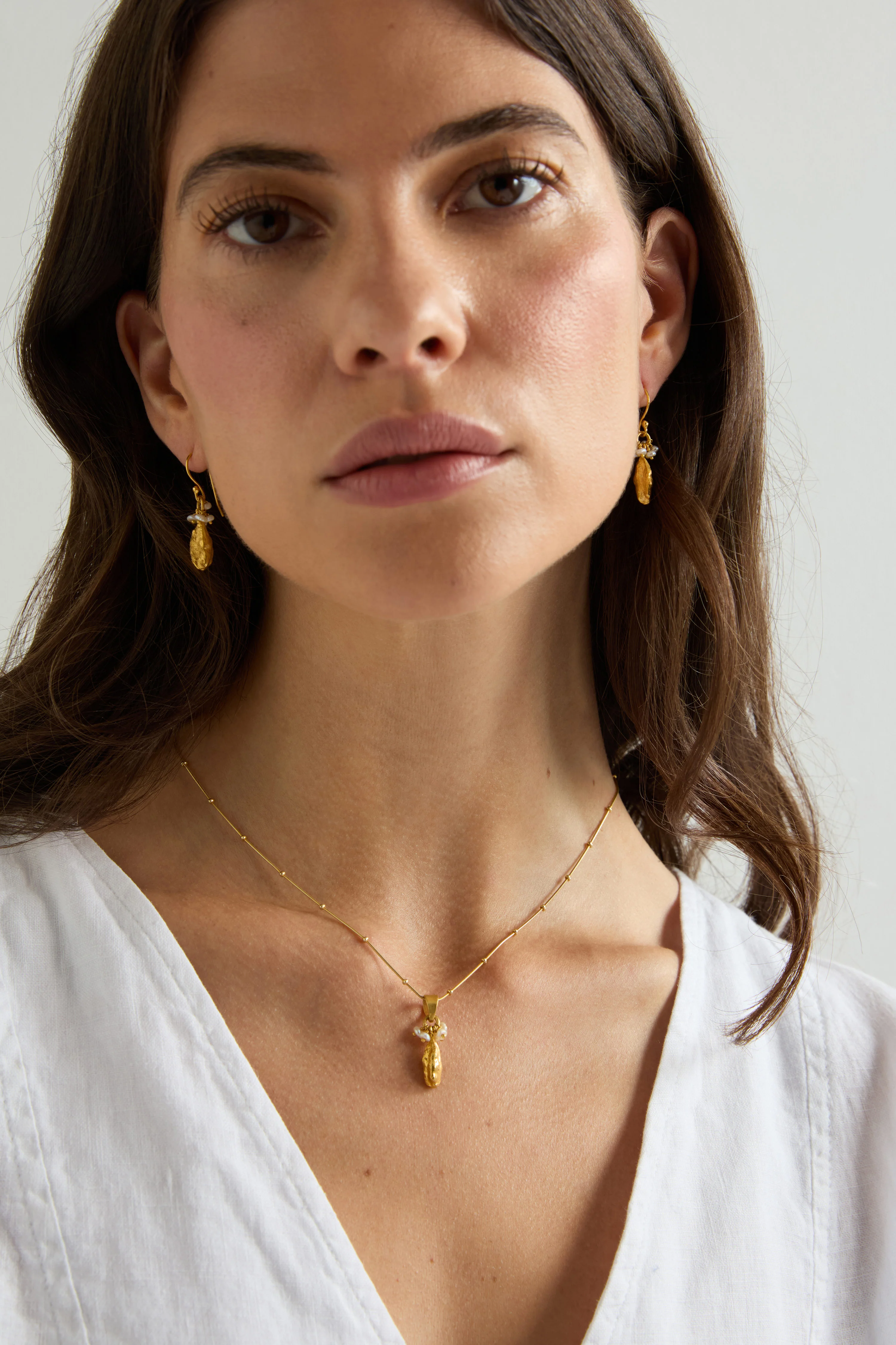 Gold Vermeil Pearl Drop Necklace - Image 4