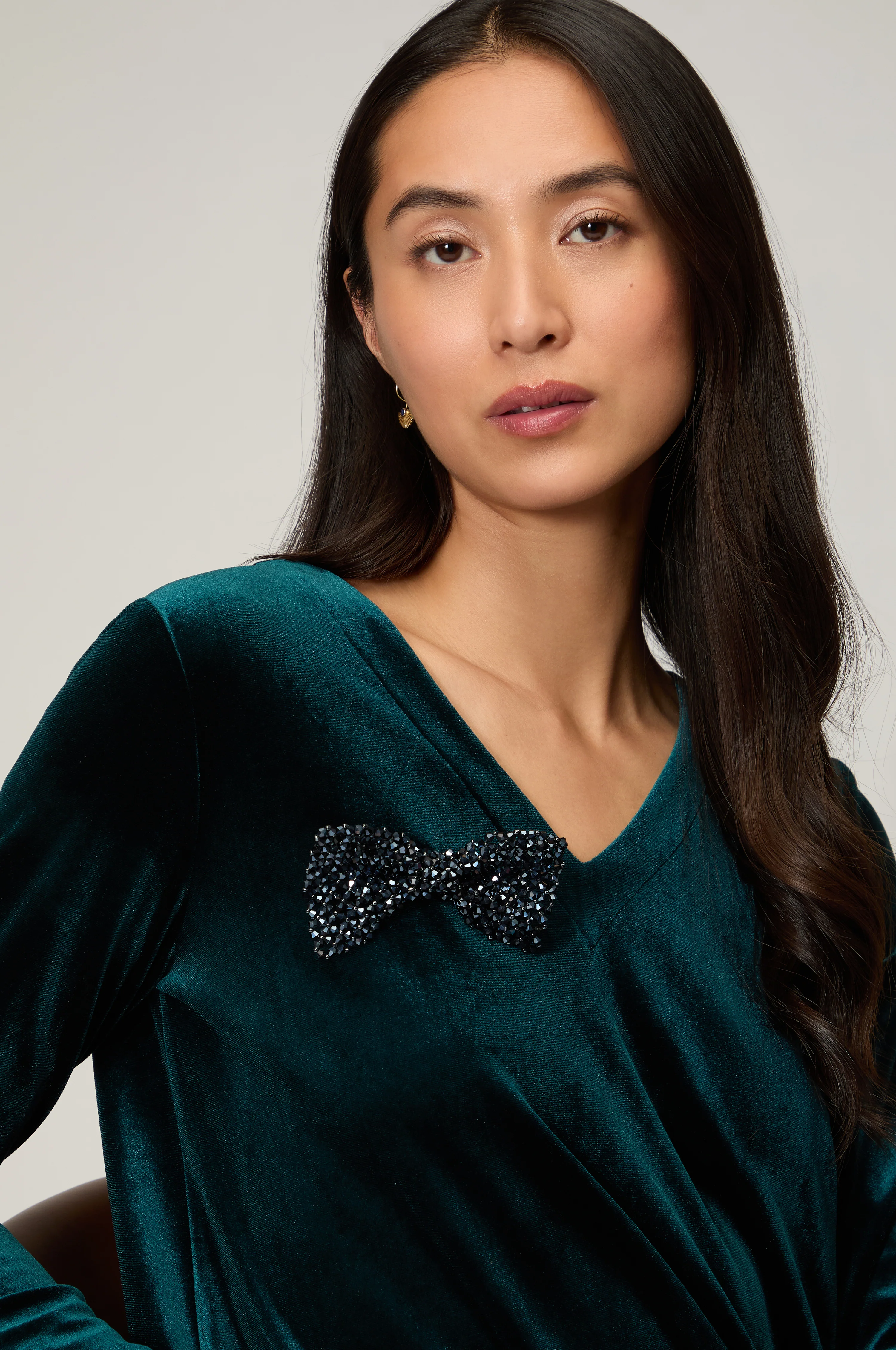 Hand Beaded Bow Tie Brooch - Image 3