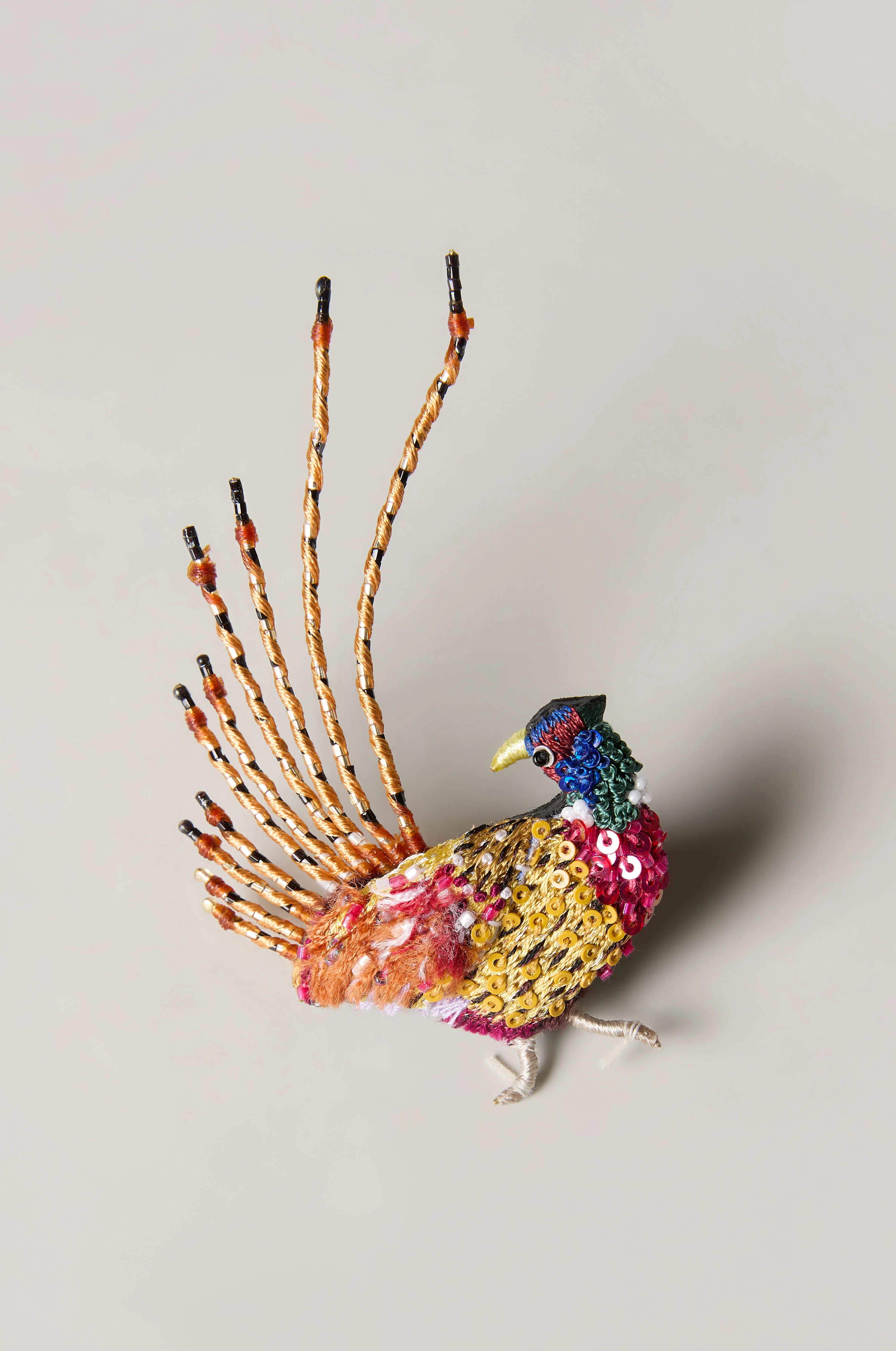 Hand Beaded Pheasant Brooch - Image 4