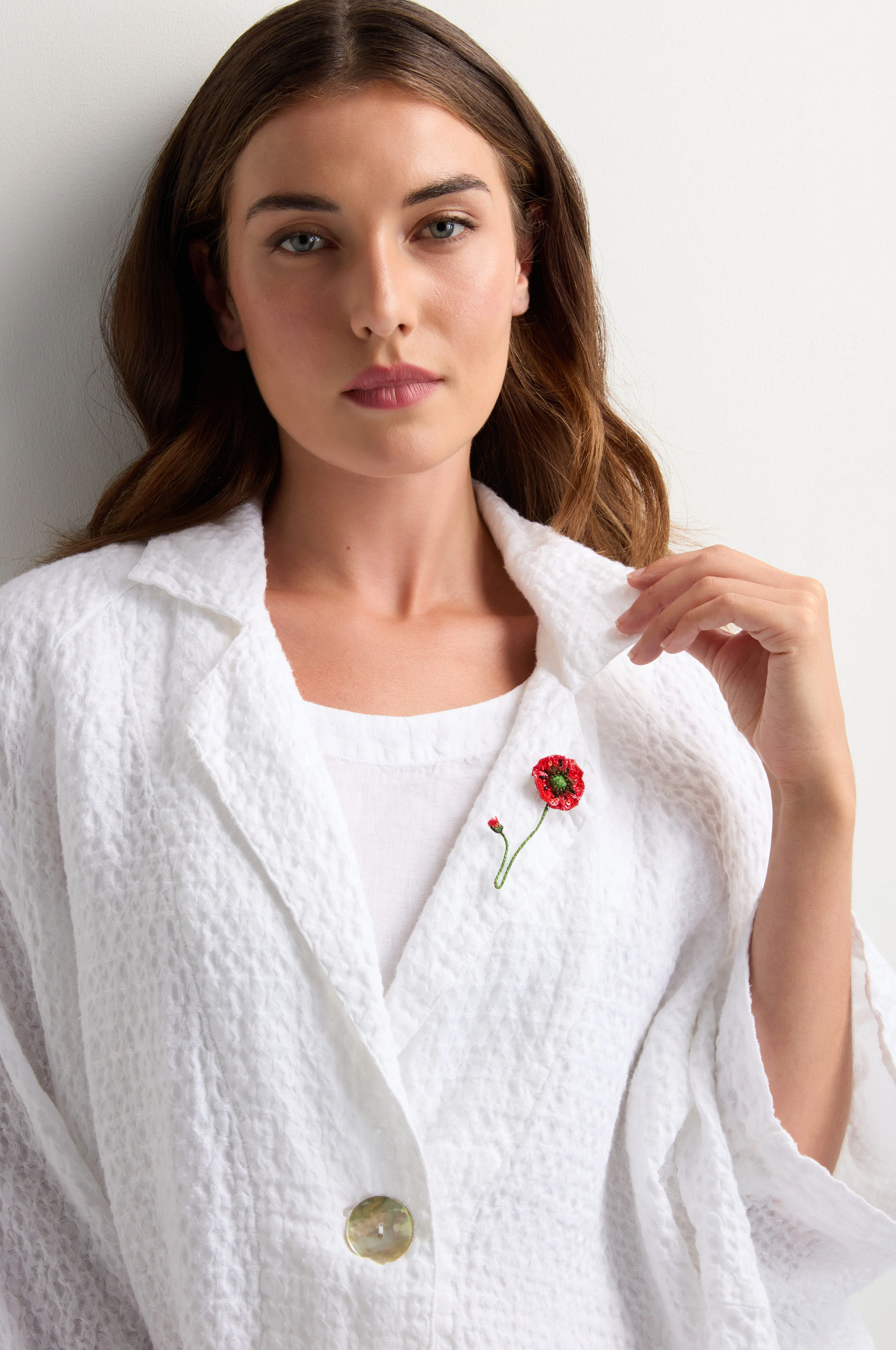 Hand Beaded Shirley Poppy Brooch