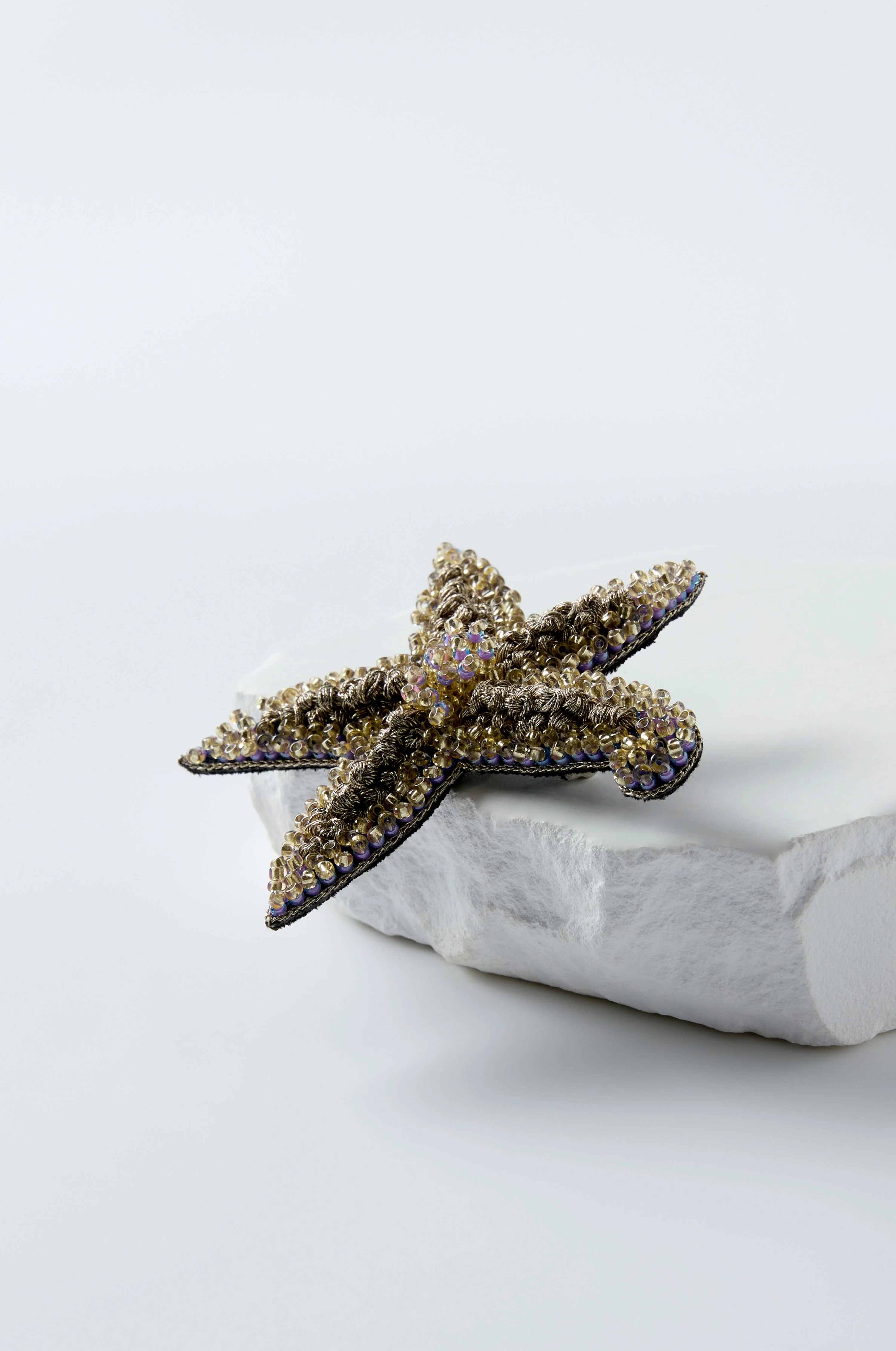 Hand Beaded Starfish Brooch - Image 4