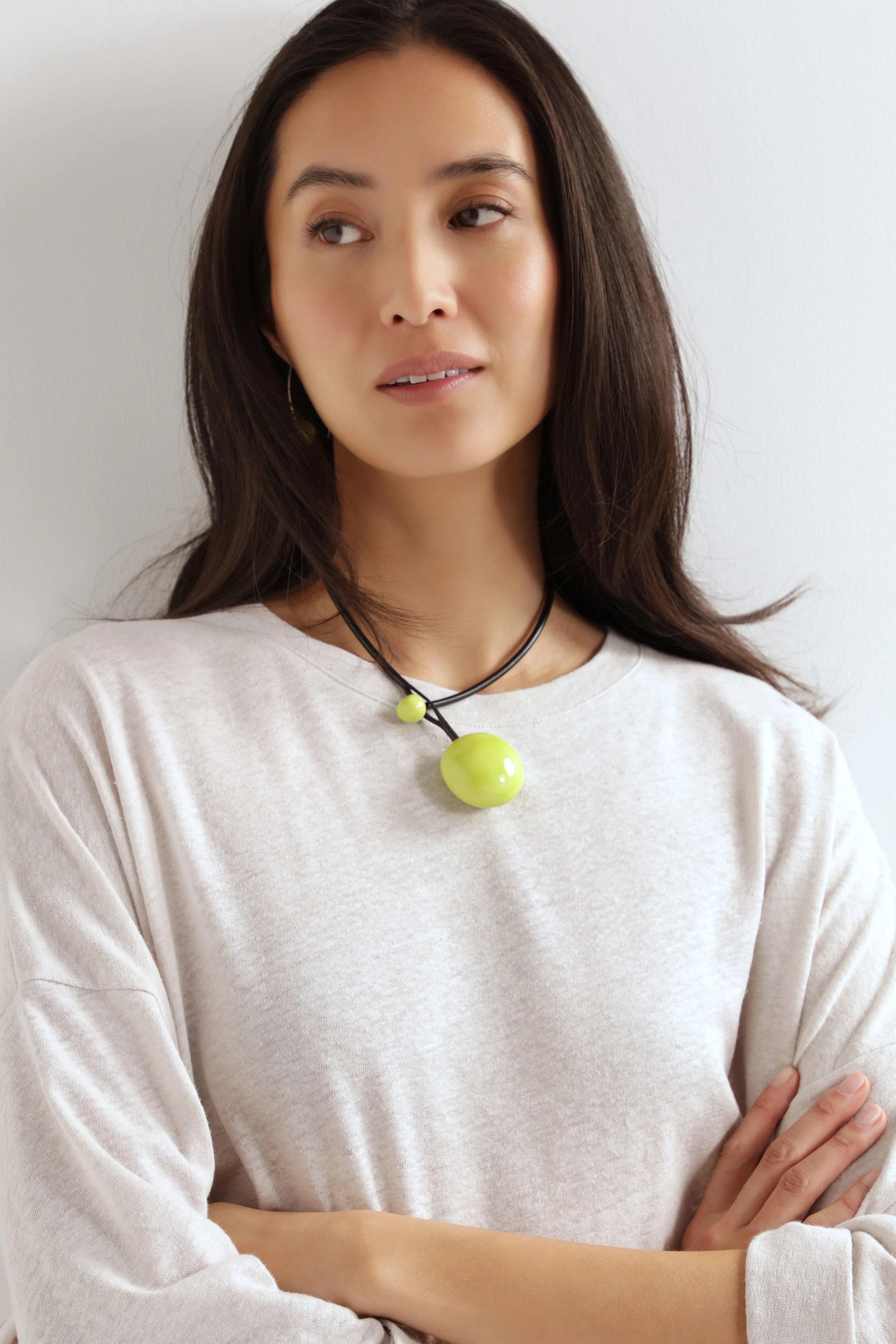 Handmade Ceramic Bead Necklace - Image 3