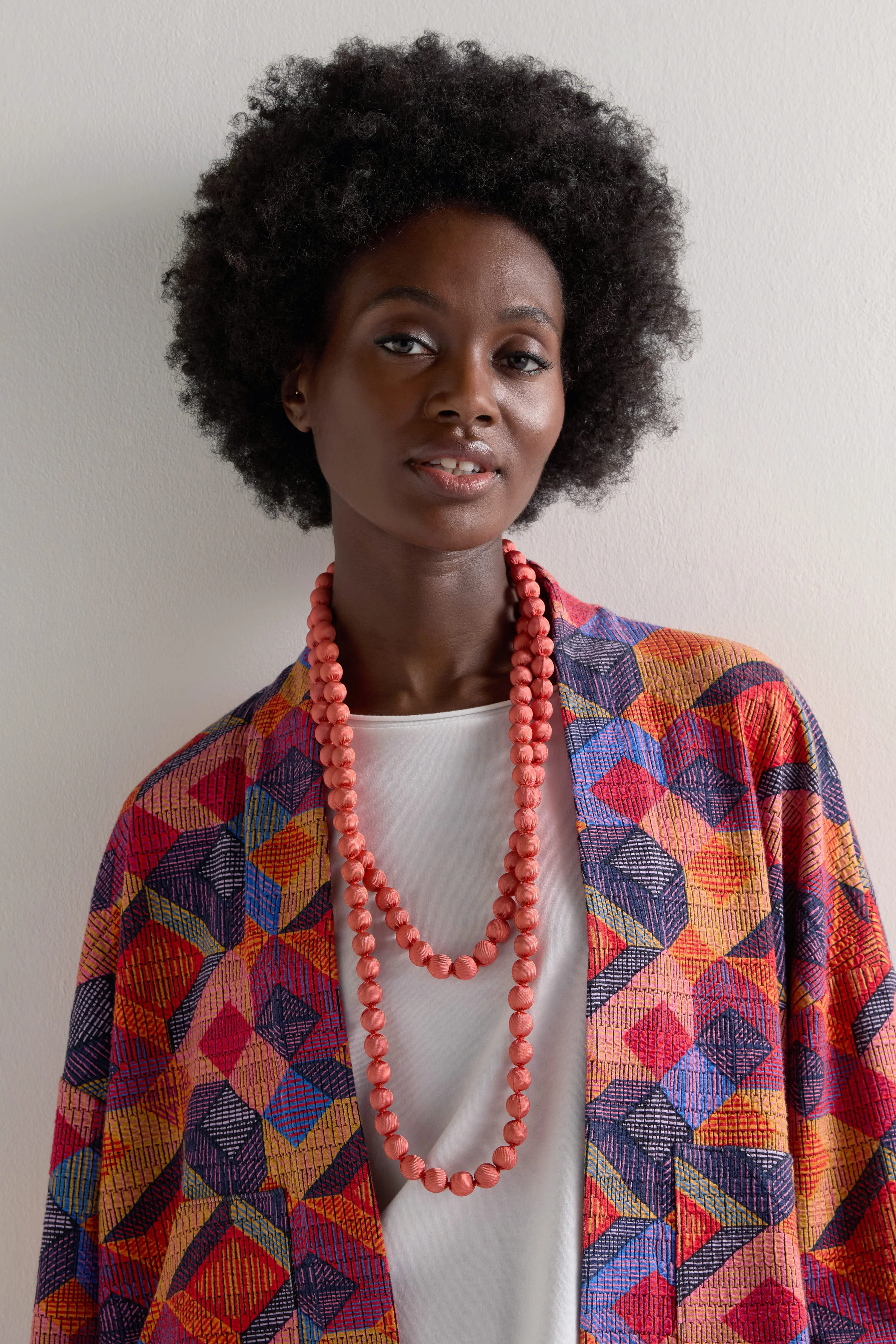 Handmade Long Silk Spheres Necklace - Image 9