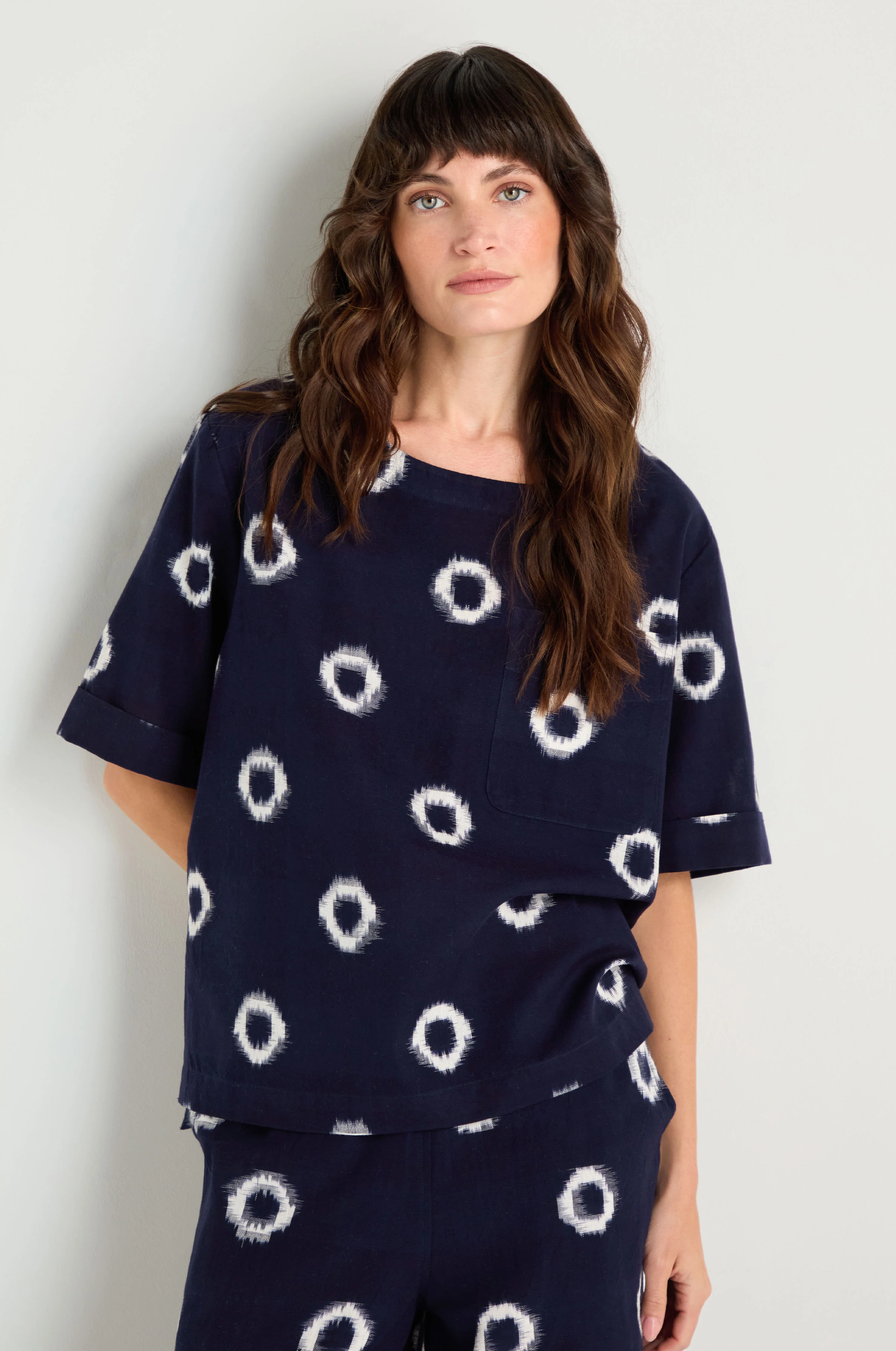 Ikat Circles Cotton Top - Image 2