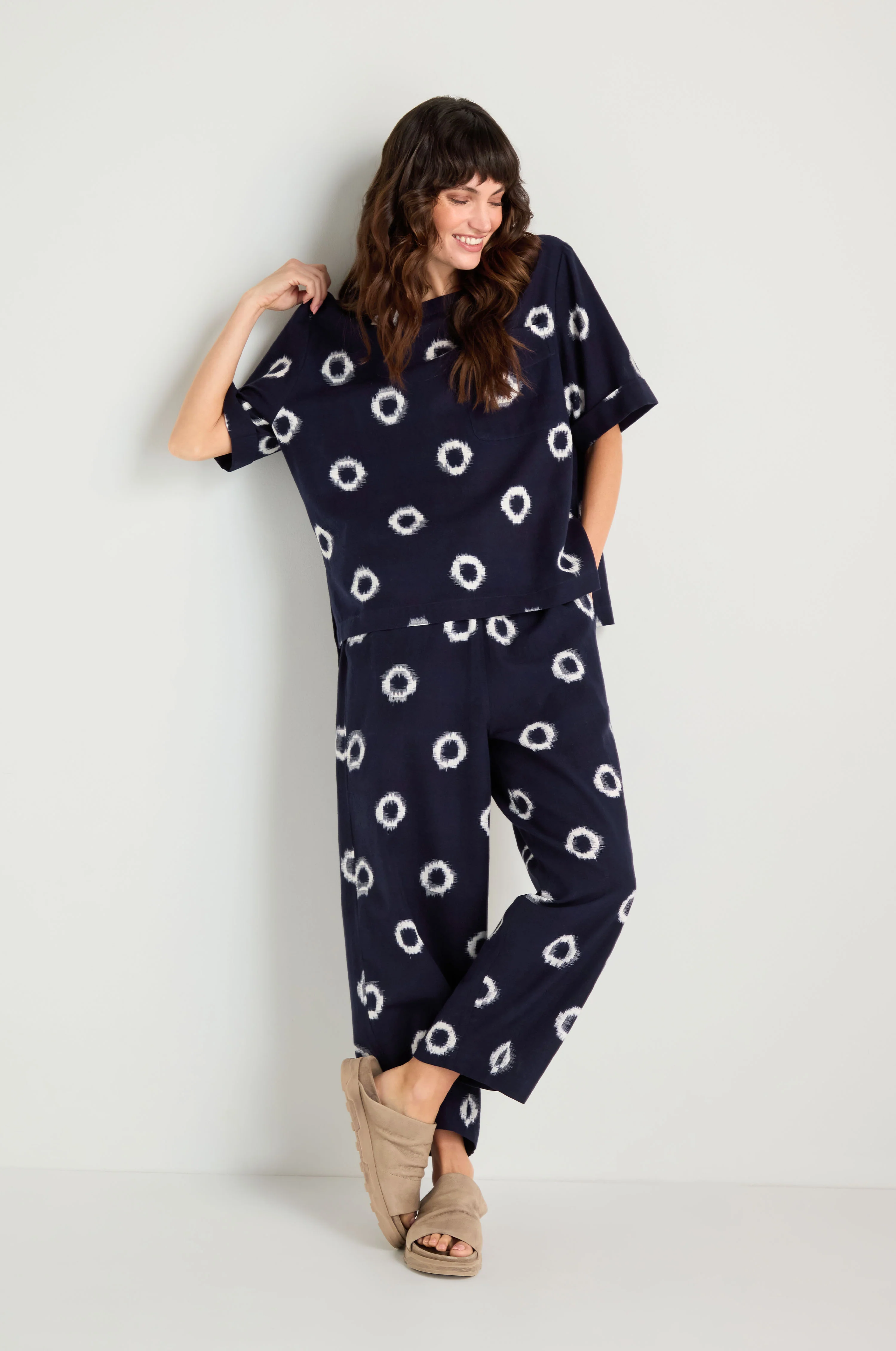 Ikat Circles Cotton Top - Image 3