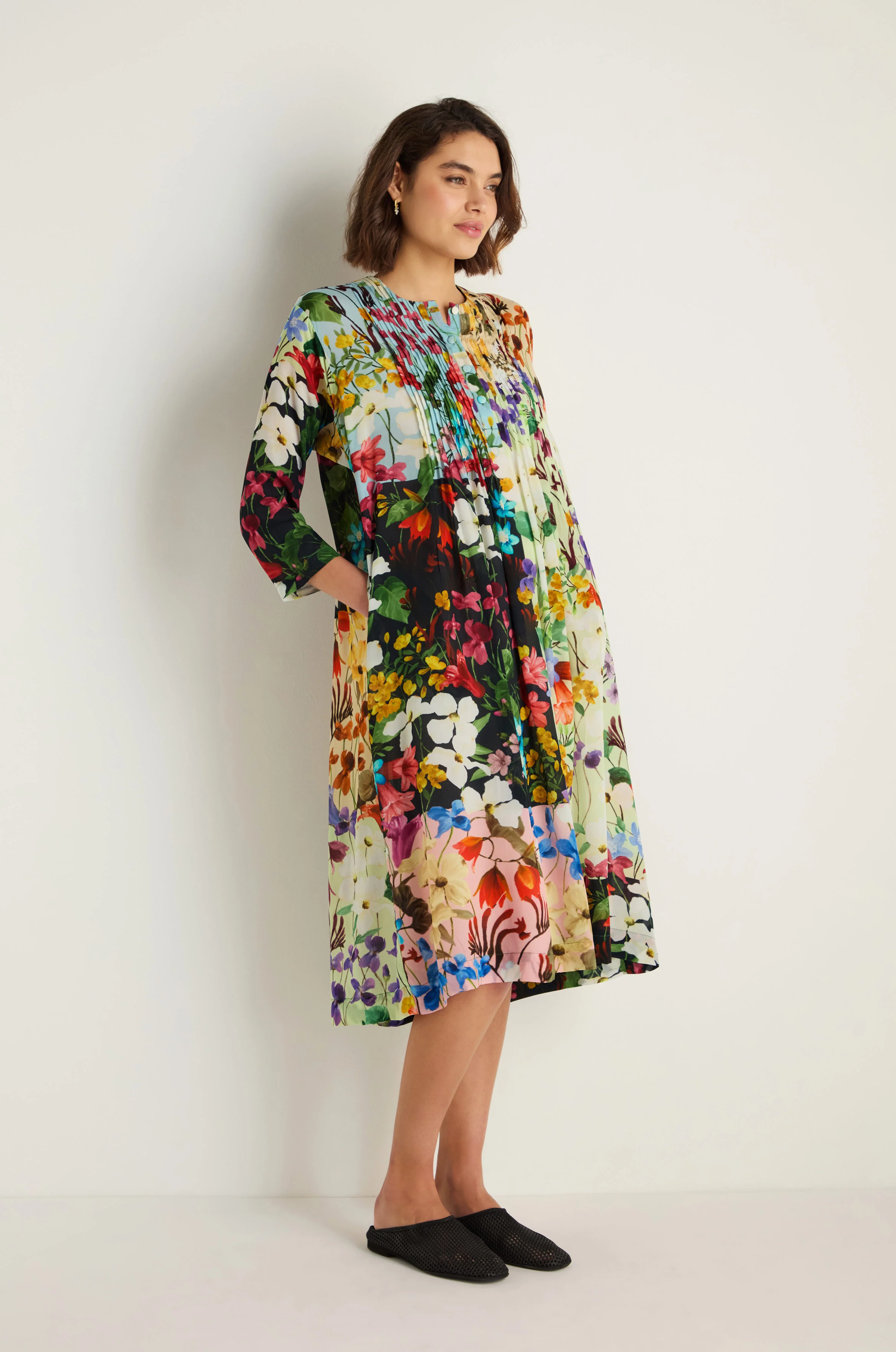 Impressionist Garden Pleated Dress - Image 4
