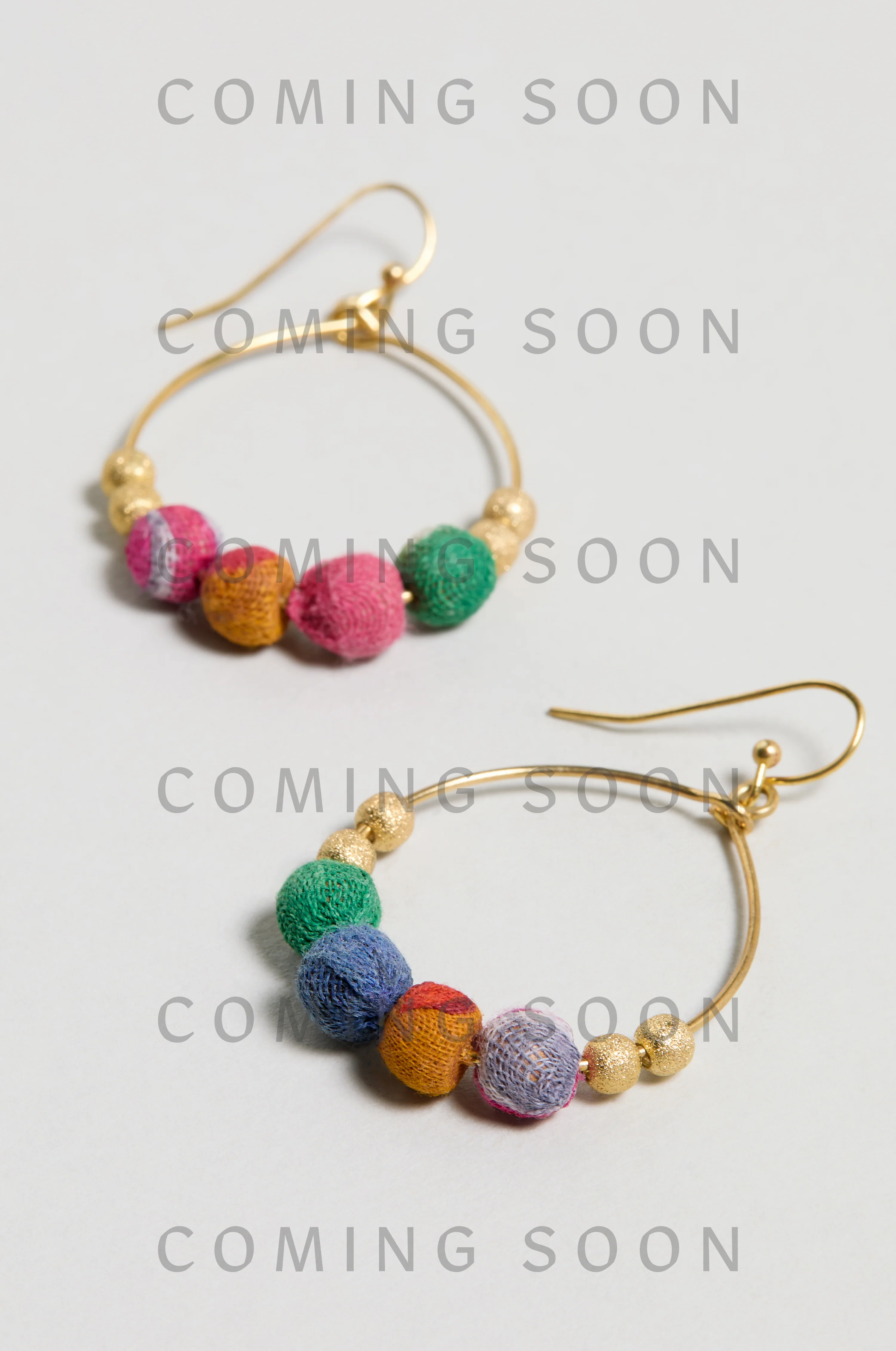 Kantha Gilded Hoop Earrings