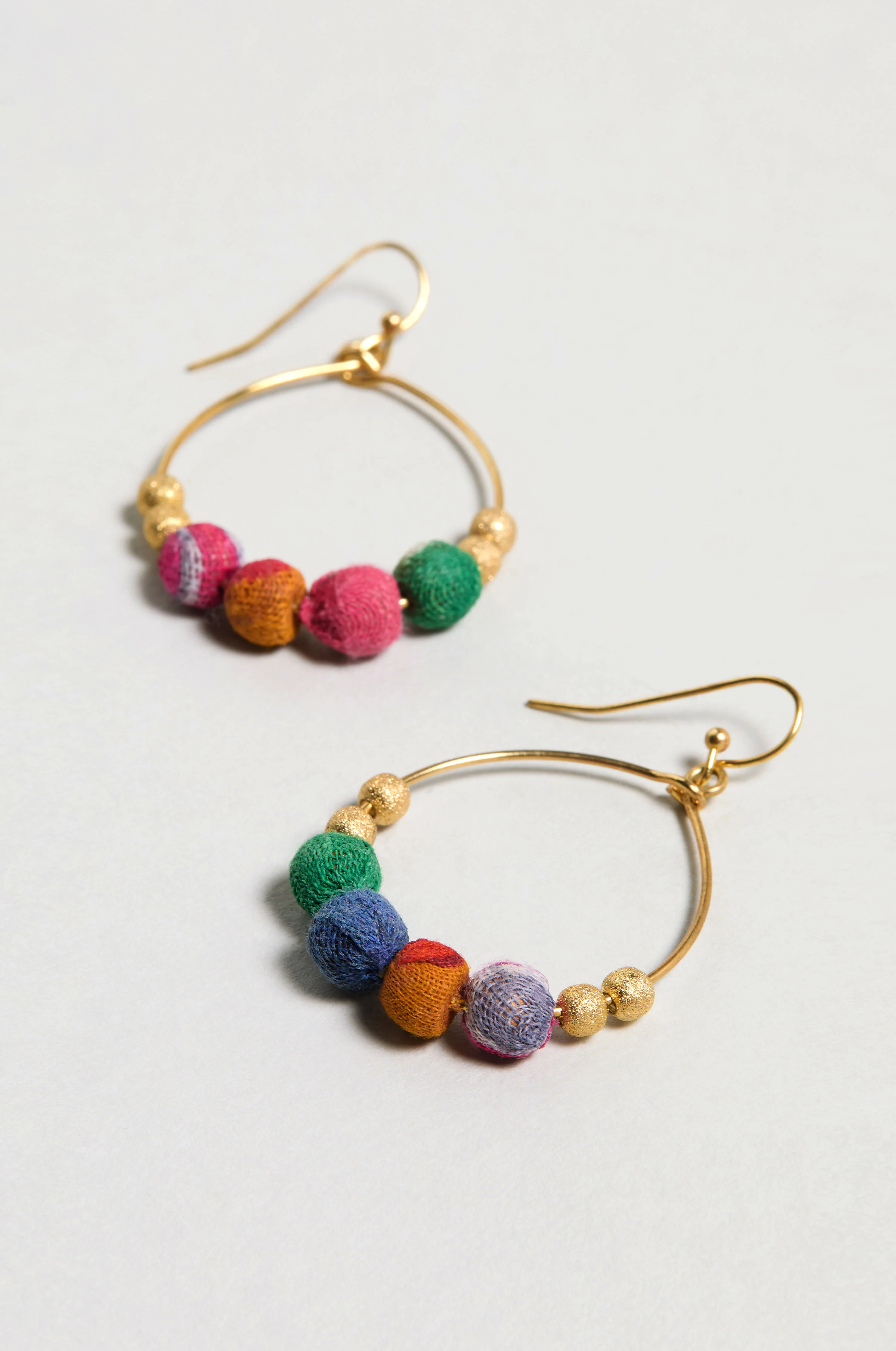 Kantha Gilded Hoop Earrings - Image 3