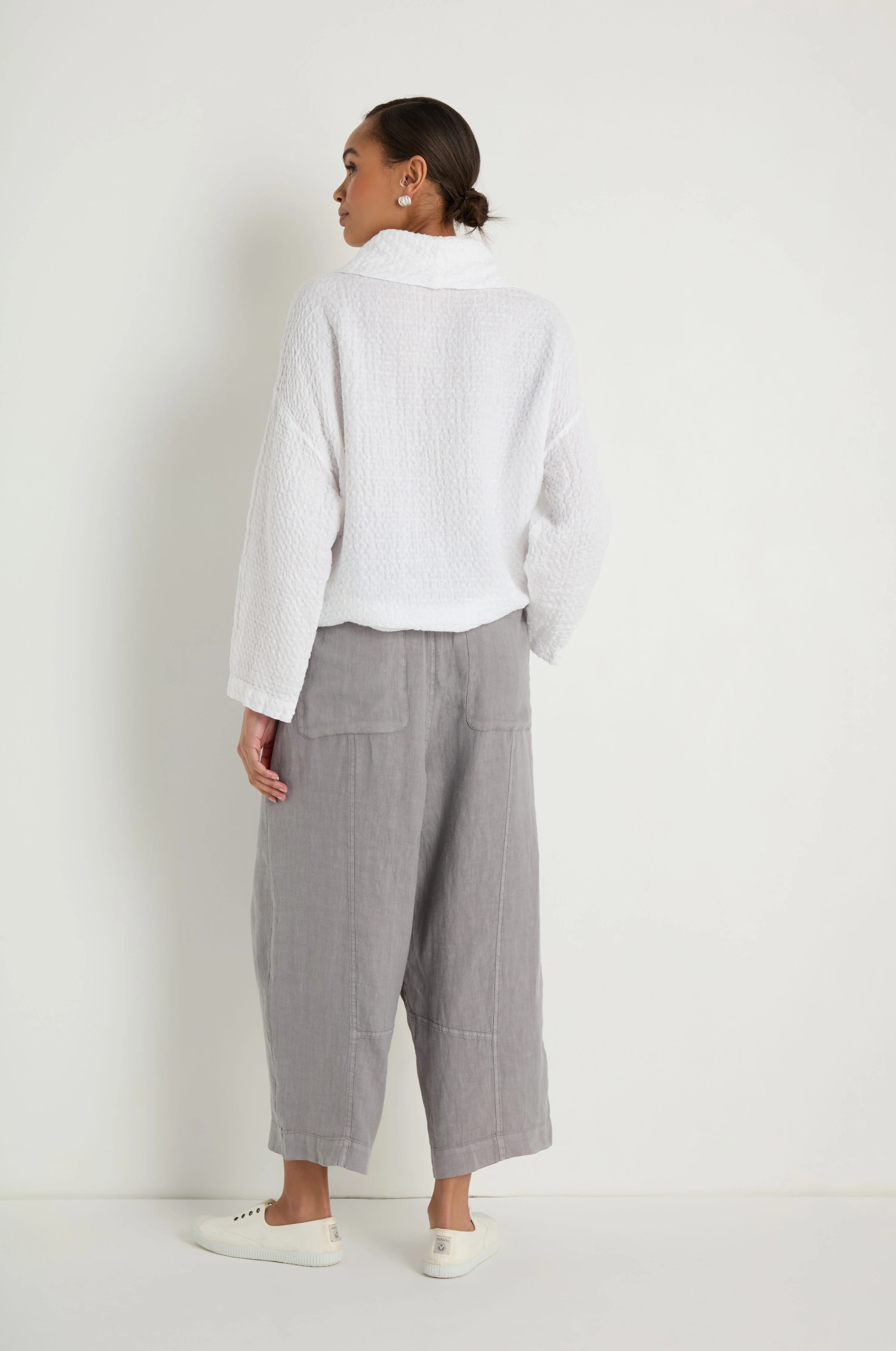 Linen Curved Seam Bubble Trousers - Image 5