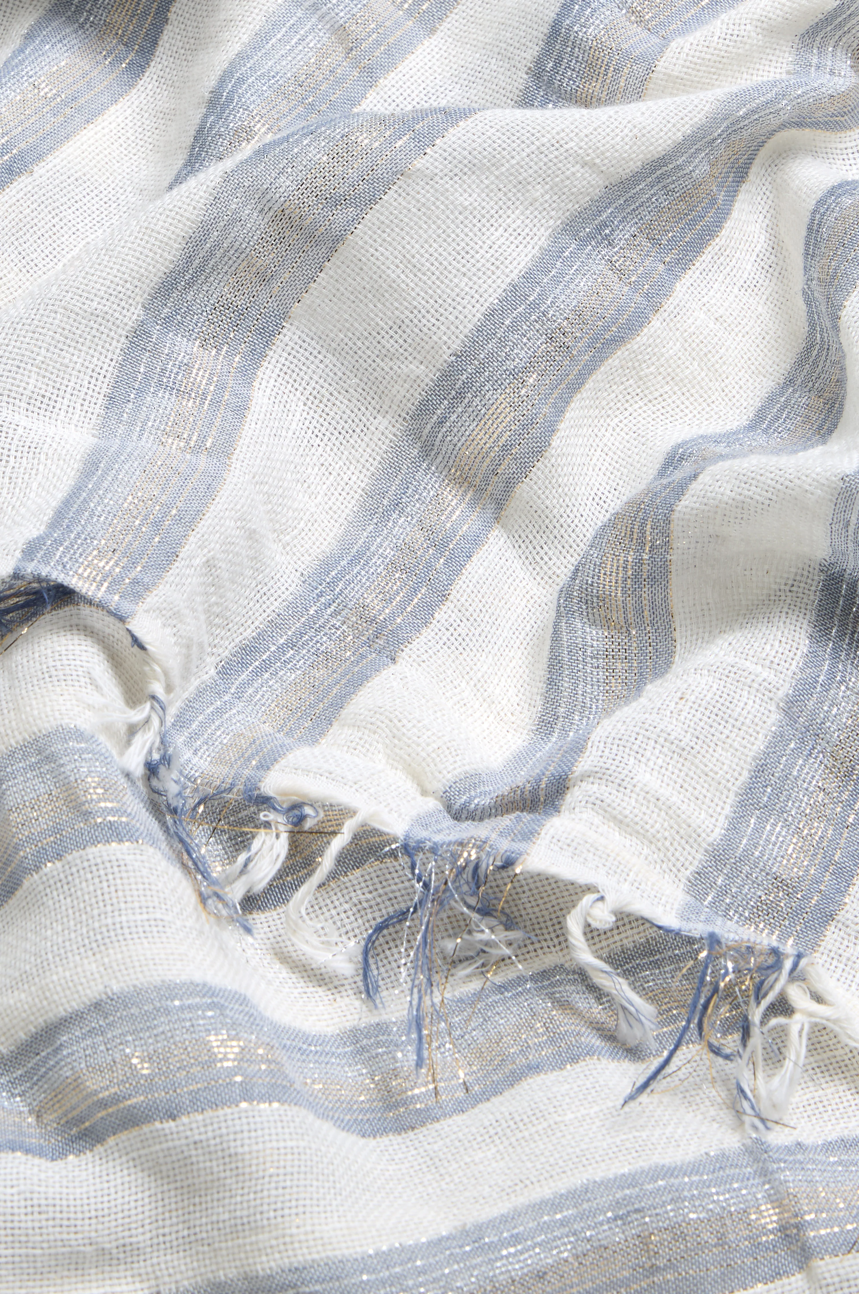 Lurex Stripe Cotton Blend Scarf - Image 3