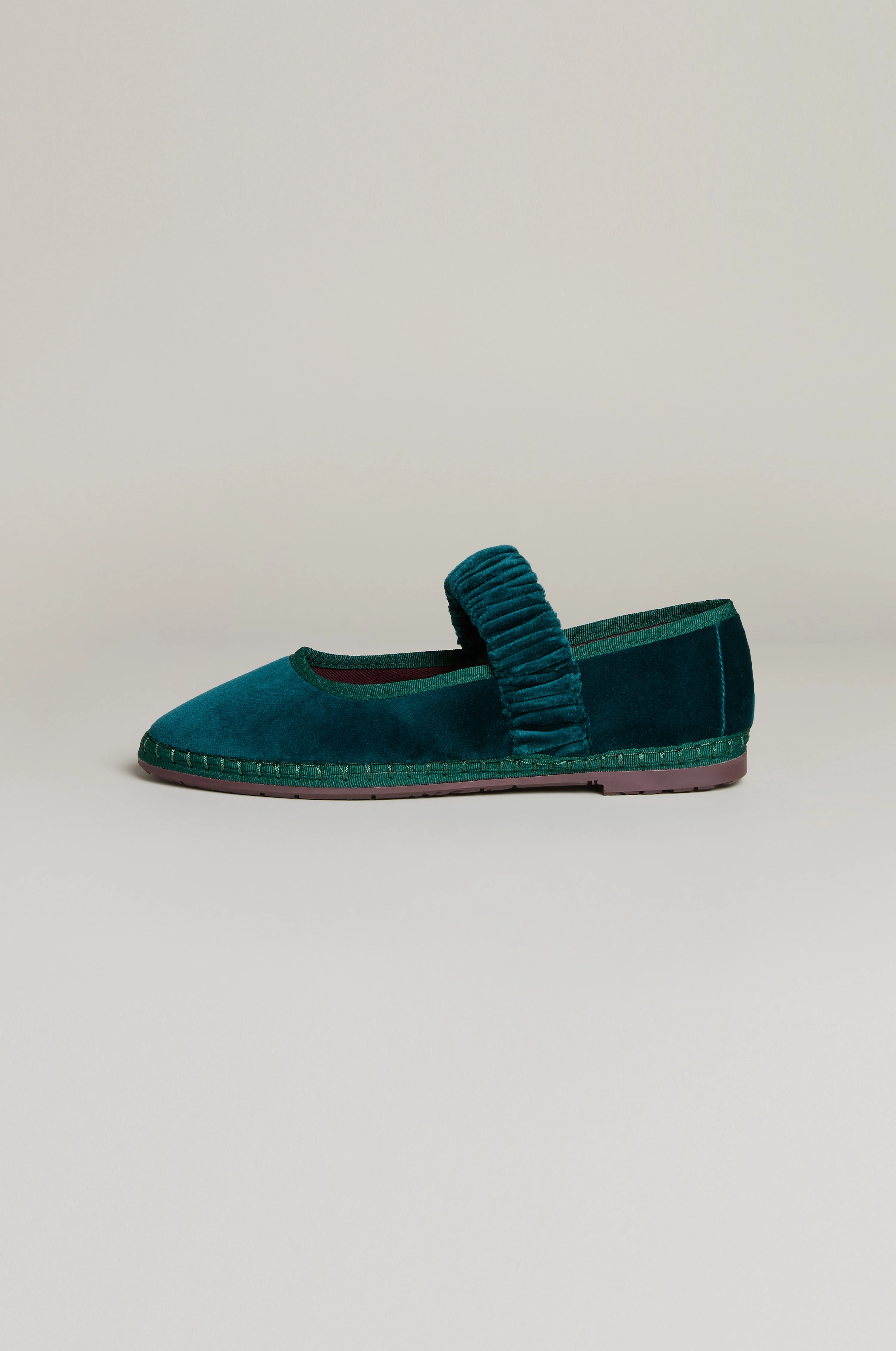 Mafalda Teal Velvet Shoes - Image 3