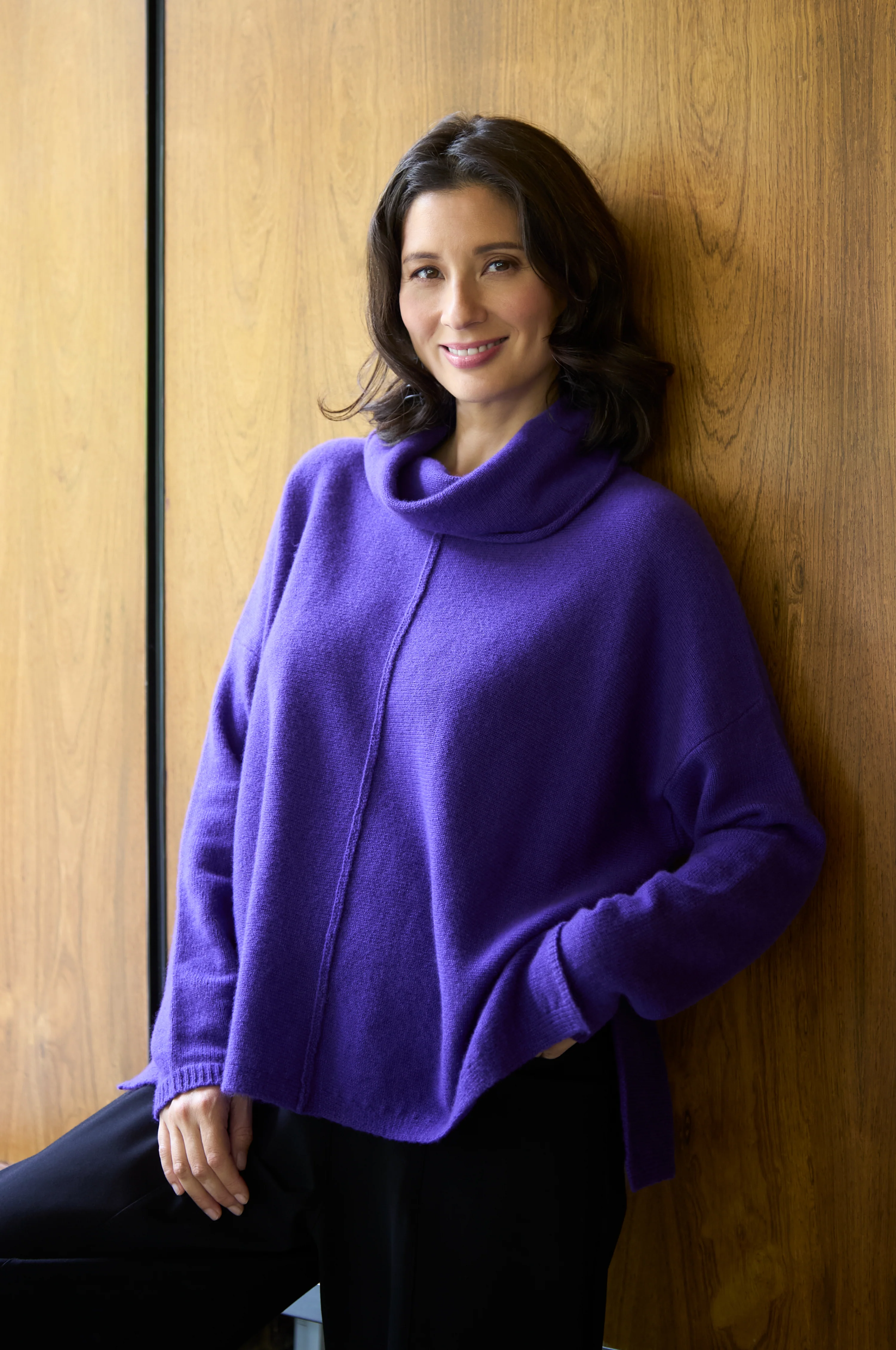 Merino Wool Cowl Neck Jumper - Image 4