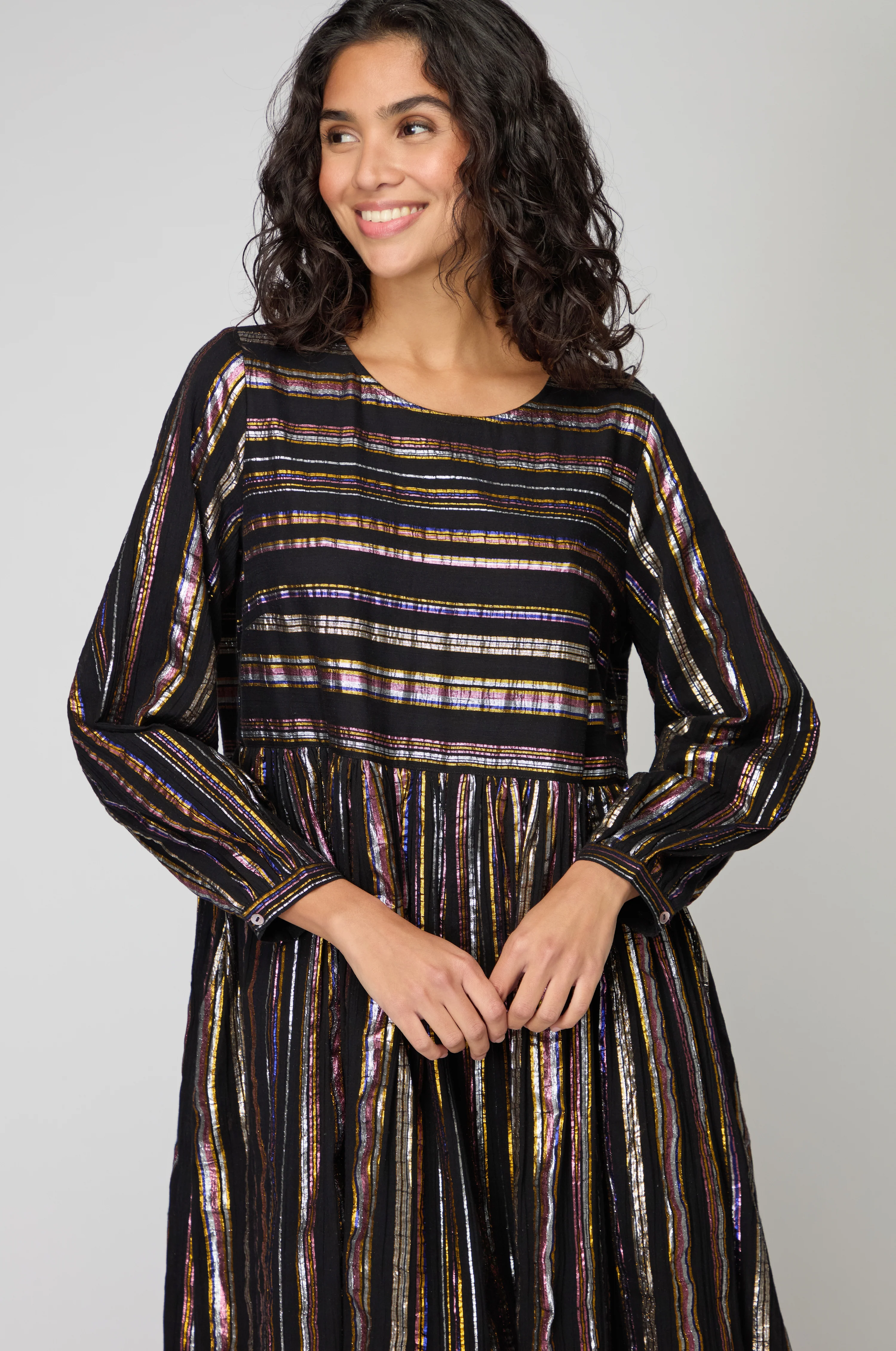 Multi Stripe Lurex Dress - Image 6