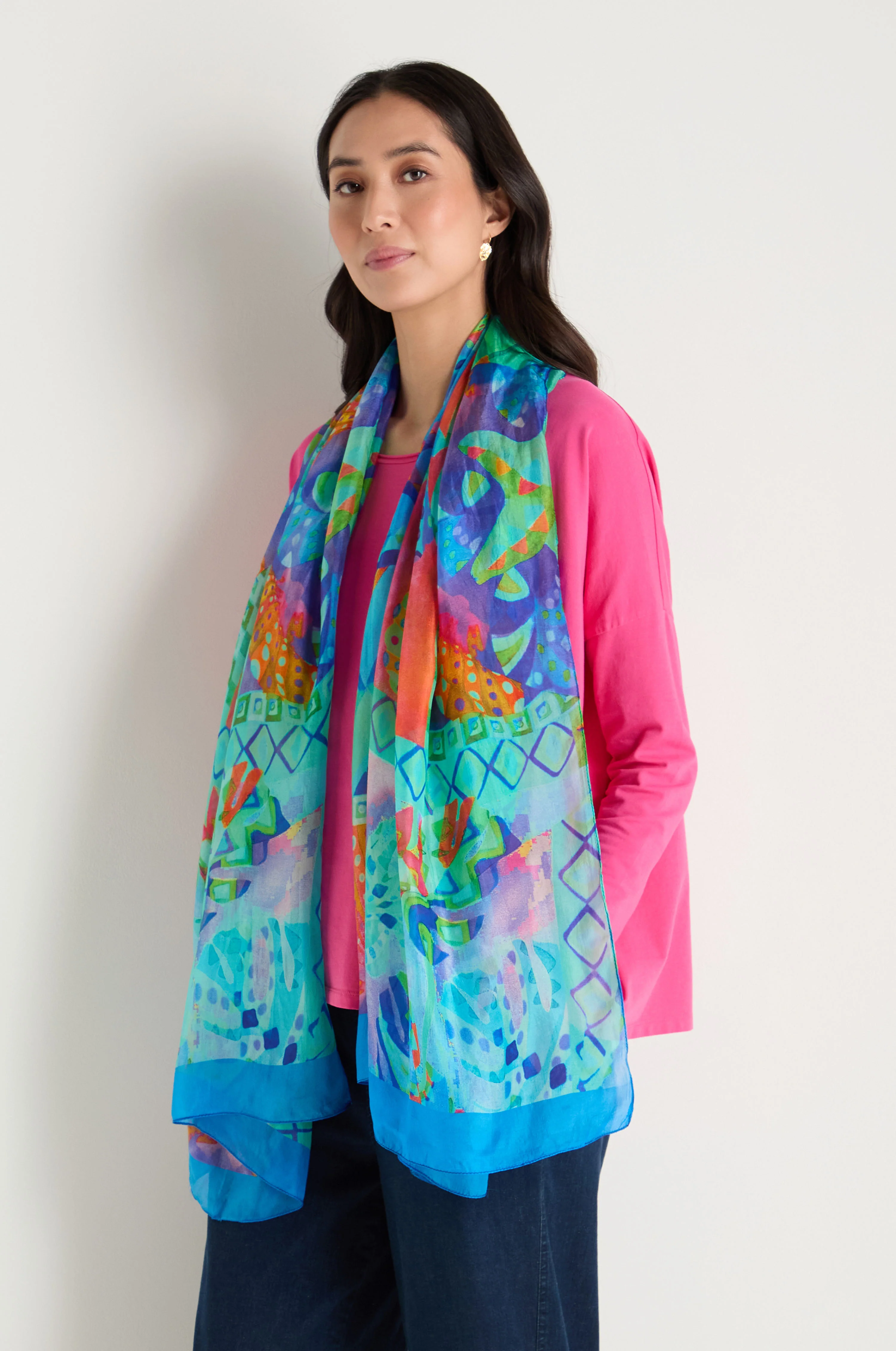 Ocean Garden Silk Scarf - Image 4
