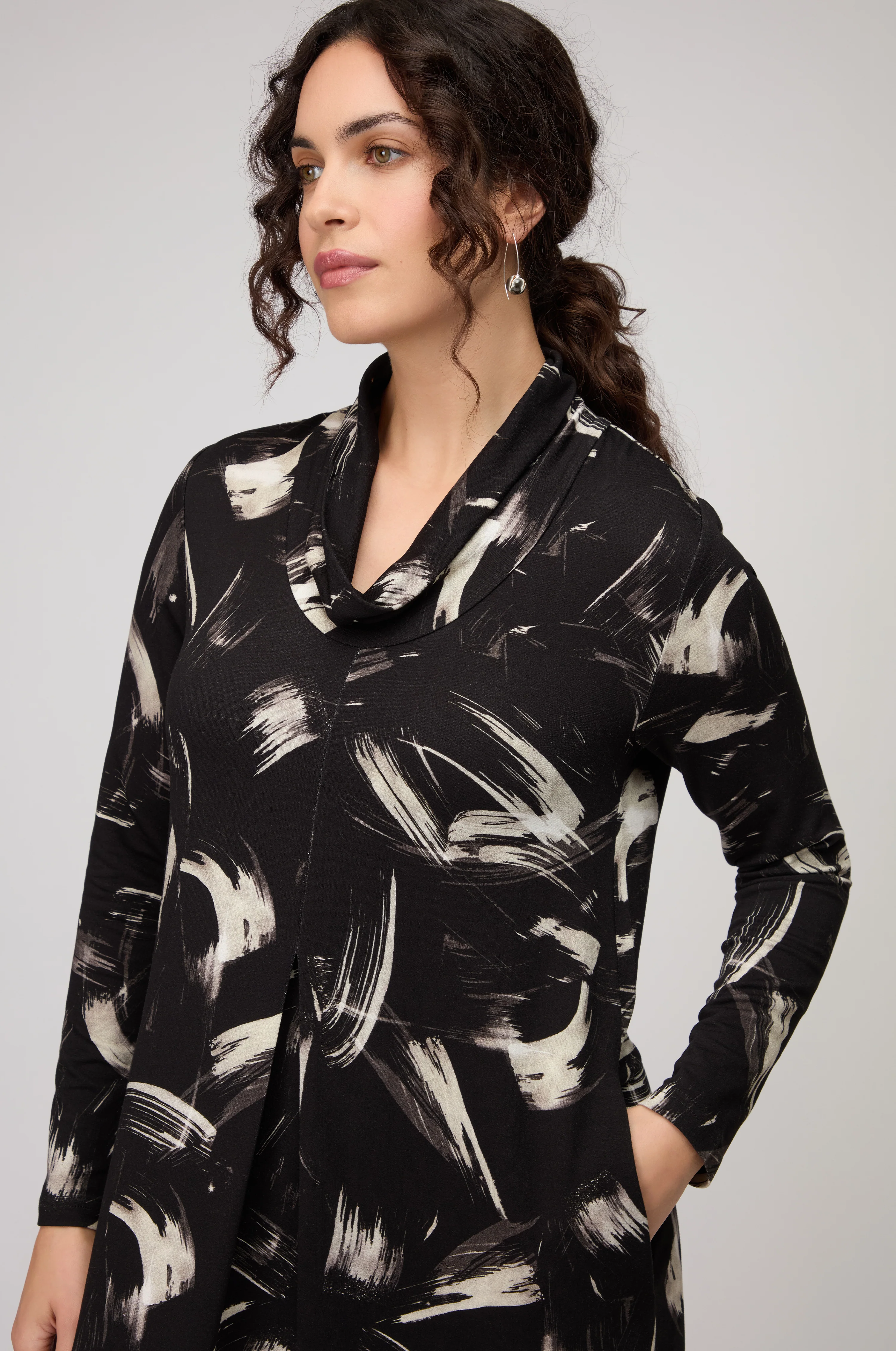 Painted Brushstrokes Jersey Bubble Dress - Image 3