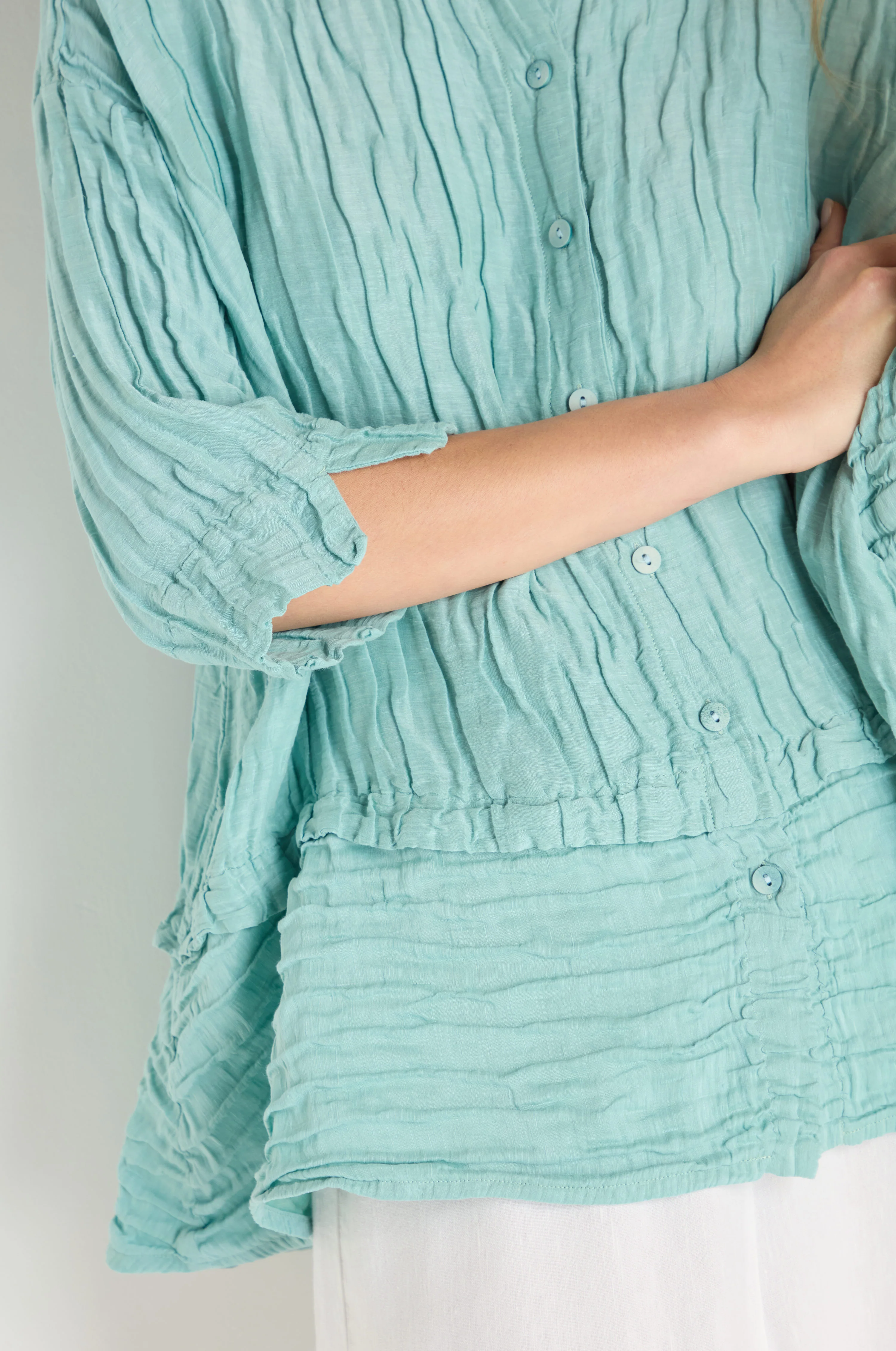 Panel Hem Silk Linen Shirt - Image 3